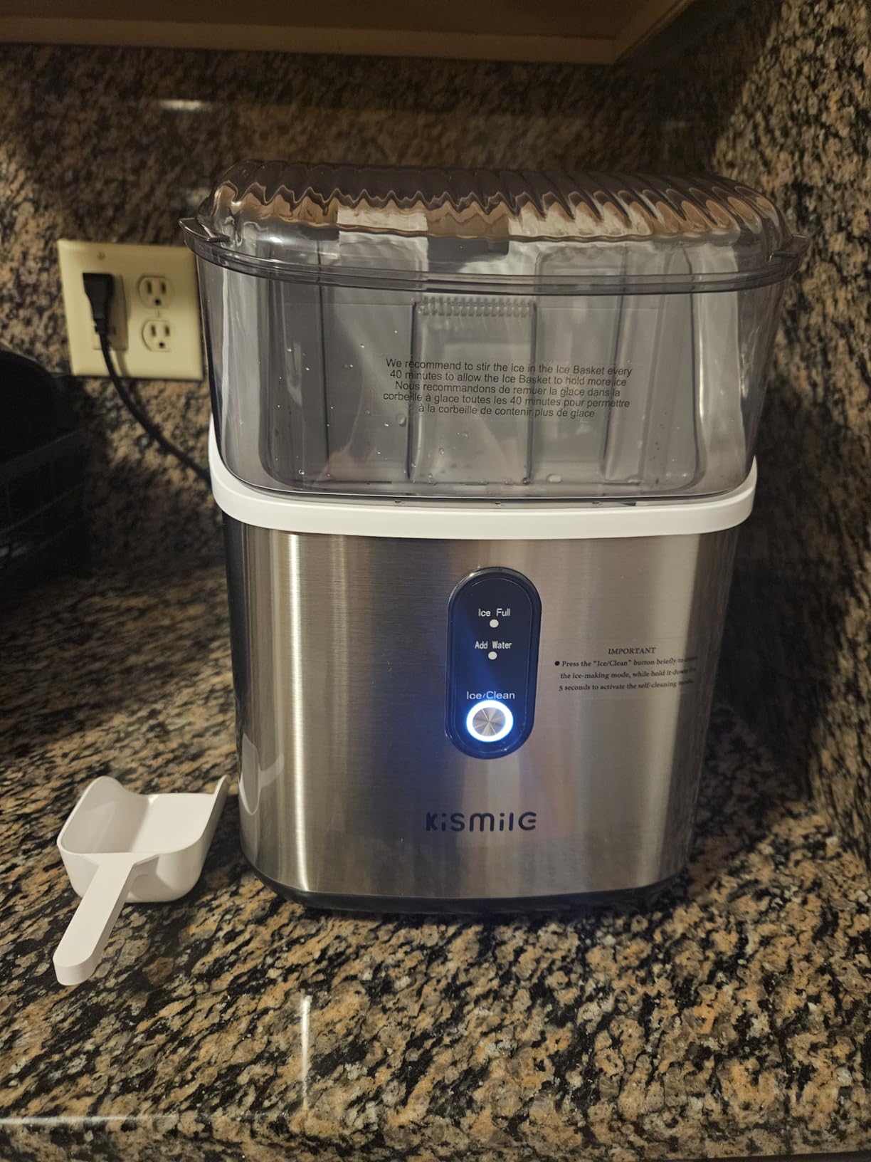 Kismile Nugget Ice Maker Countertop, 35 lbs/Day, Stainless Steel customer photo 2