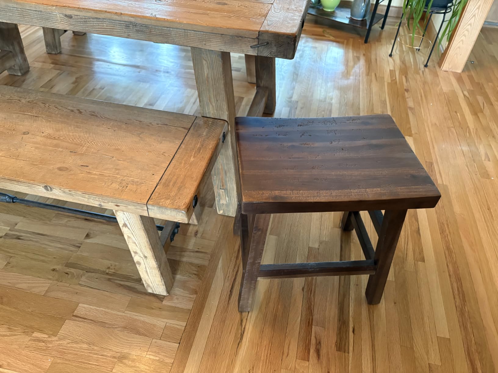Alaterre Durango Solid Wood Rustic Bar Stool Set of 2, Natural, 26-Inch customer photo 1