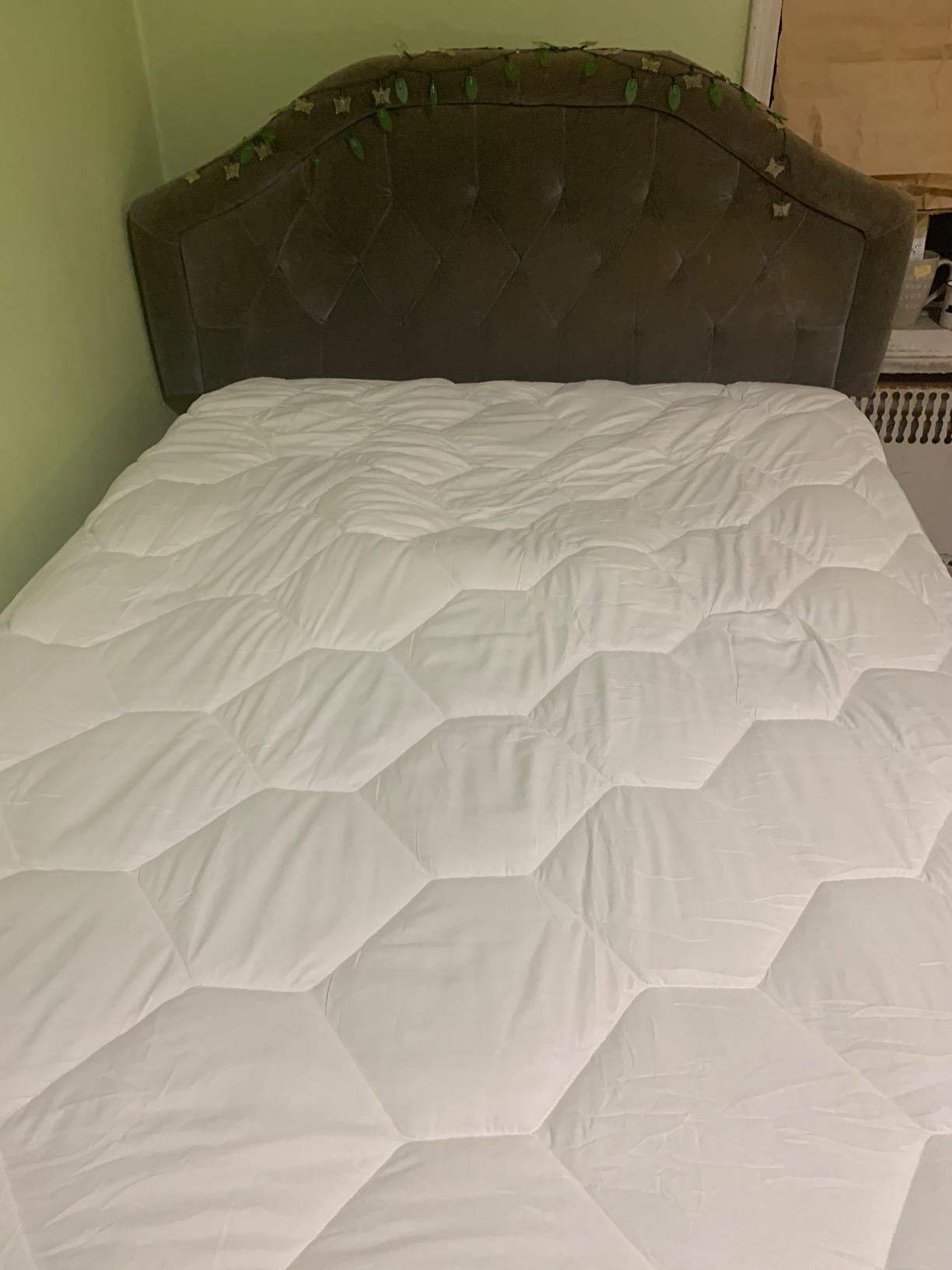 Favorland Mattress Topper Queen Size - Cooling Extra Thick Breathable Viscose Made from Bamboo Mattress pad - Soft Quilted Fitted Mattress Cover with 900 GSM Down Alternative Fill (8-21”Deep Pocket) customer photo 1