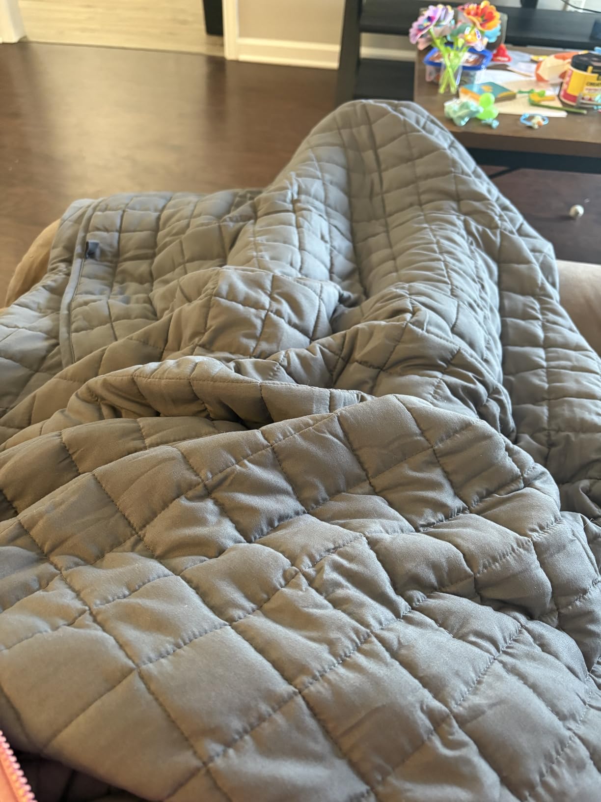 YnM King Size Weighted Blanket for Adults (88x104 Inches, 50 Pounds, Dark Grey), Exclusive Smallest Compartments with Glass Beads, Extra Heavy Bed Blanket for Two Persons on Queen or King Bed customer photo 1