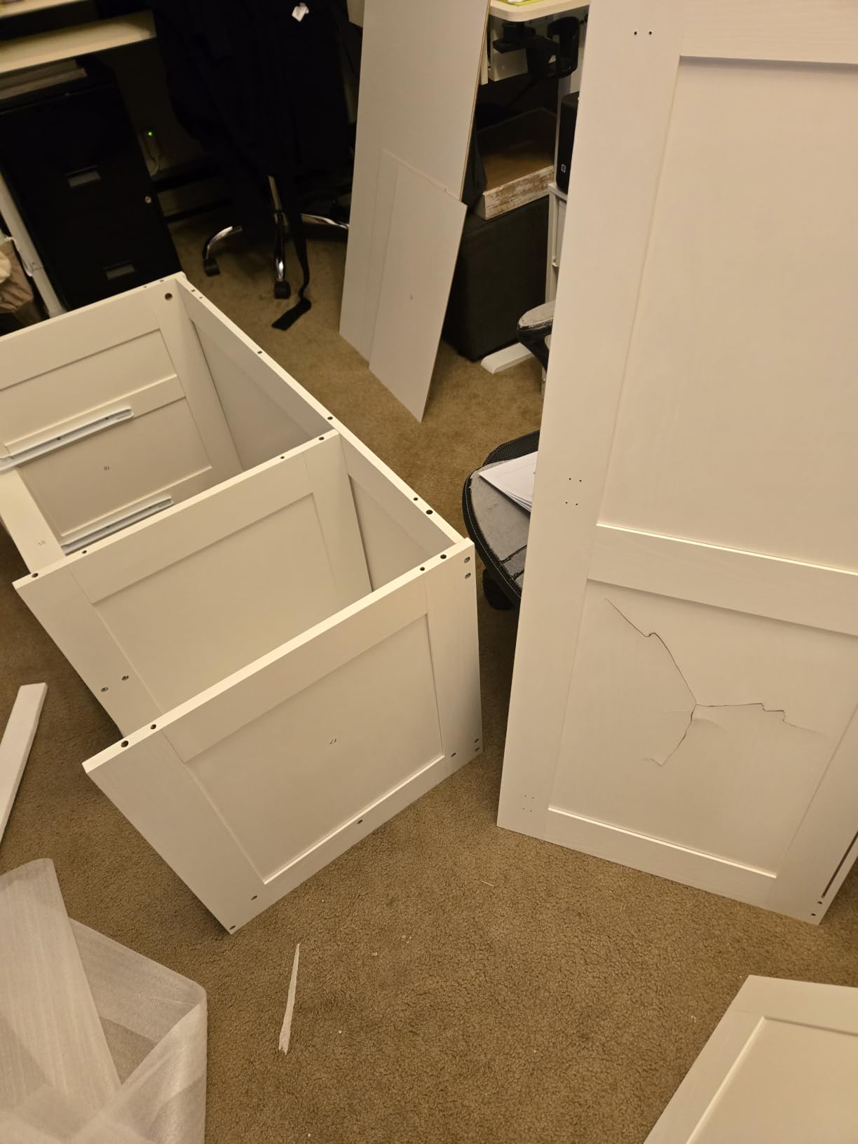 ANCTOR 3-Door Armoire Wardrobe Closet with 2 Drawers and Shelves, White customer photo 2