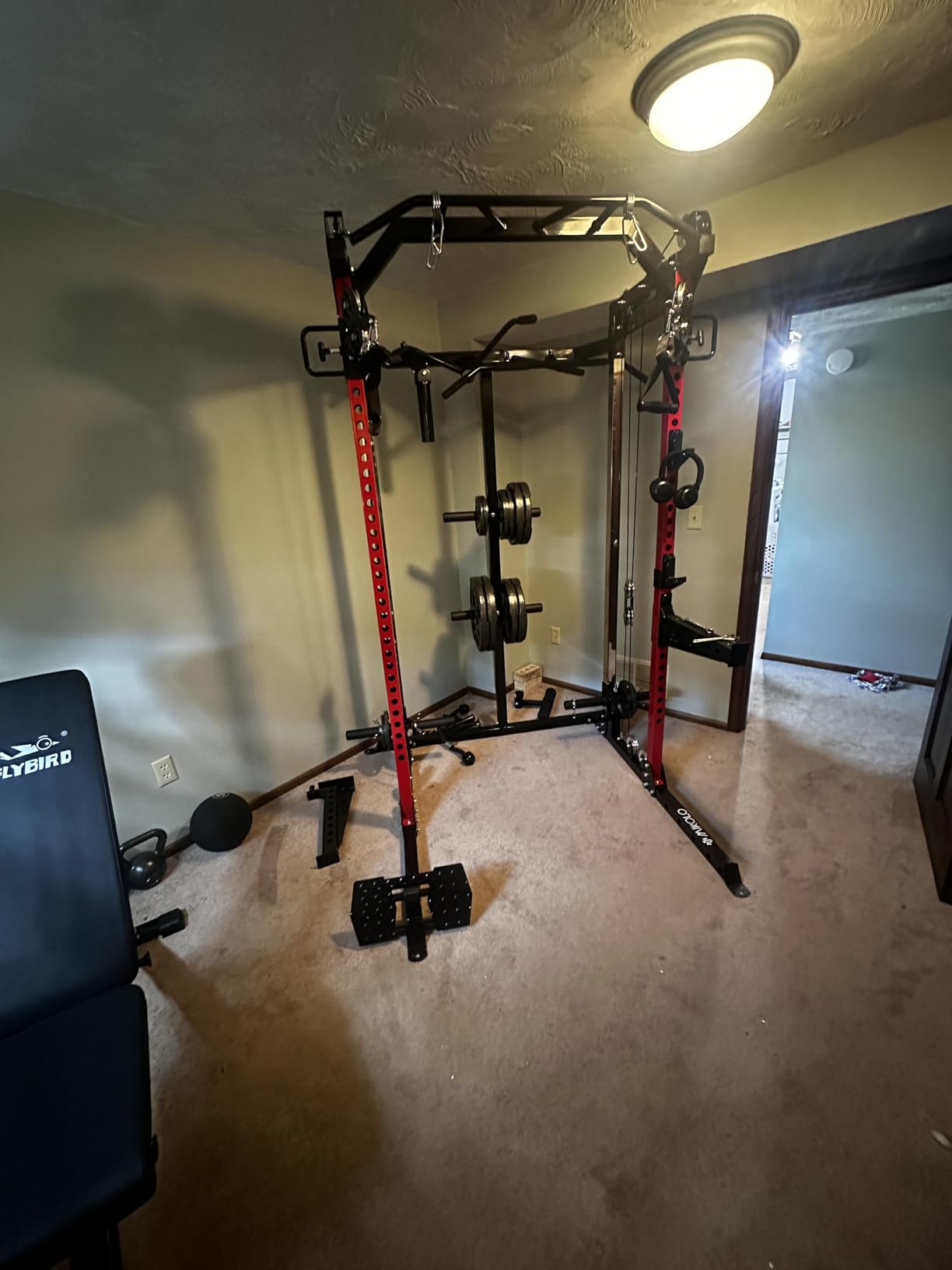 Mikolo HR06 Power Cage with Aluminum Pulleys, 2000LB Power Rack with Independent Dual Pulley System, Multi-Function Home Gym Workout Machine for Cable Crossover customer photo 1