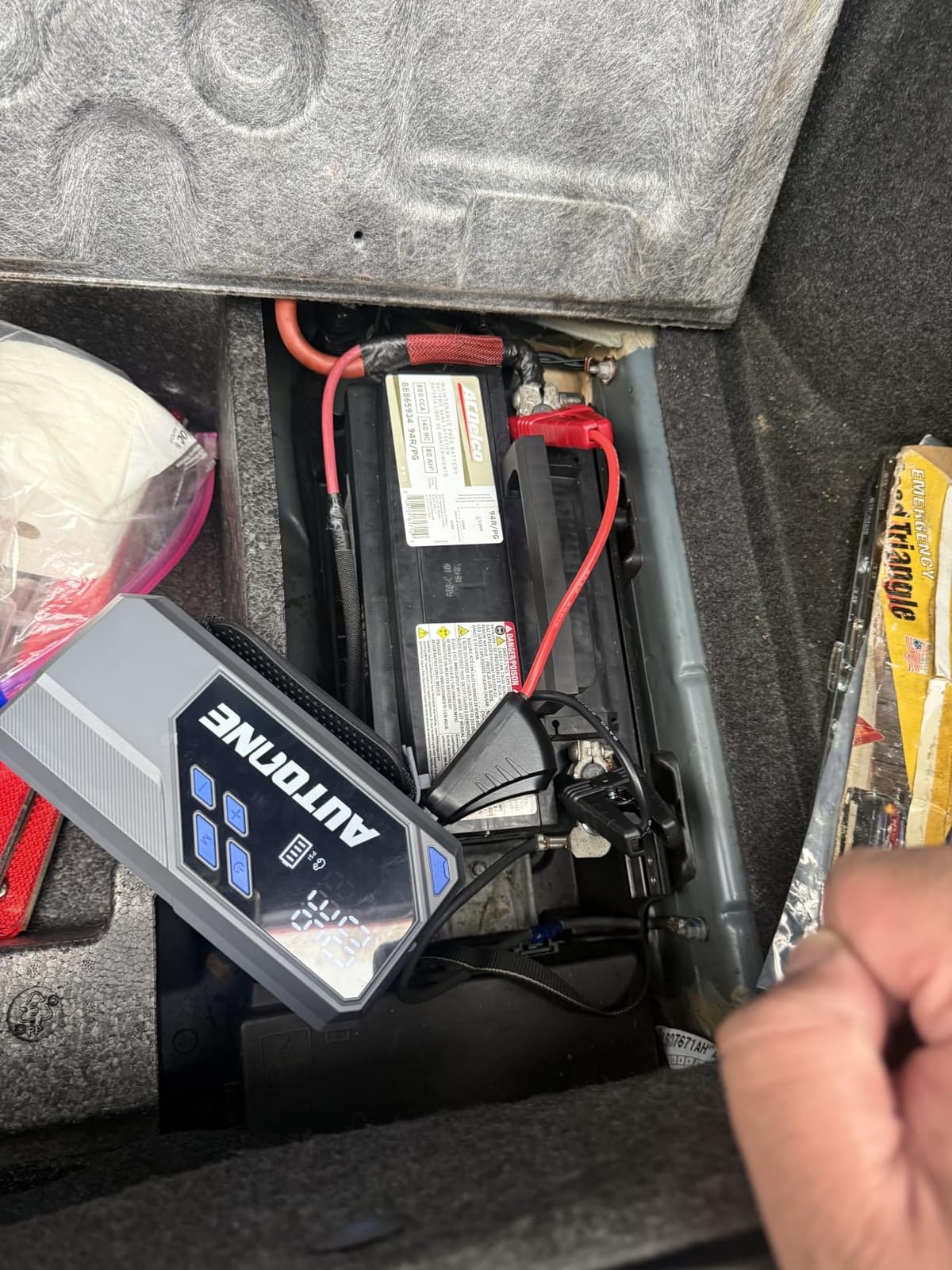 AUTOONE 10000A Jump Starter with Air Compressor, 24000mAh Jump Box with Tire Inflator (All Gas & Diesel) Portable Car Battery Booster Jumper Starter Pack, Jumper Cables, Type C, 60W Charging, Light customer photo 2