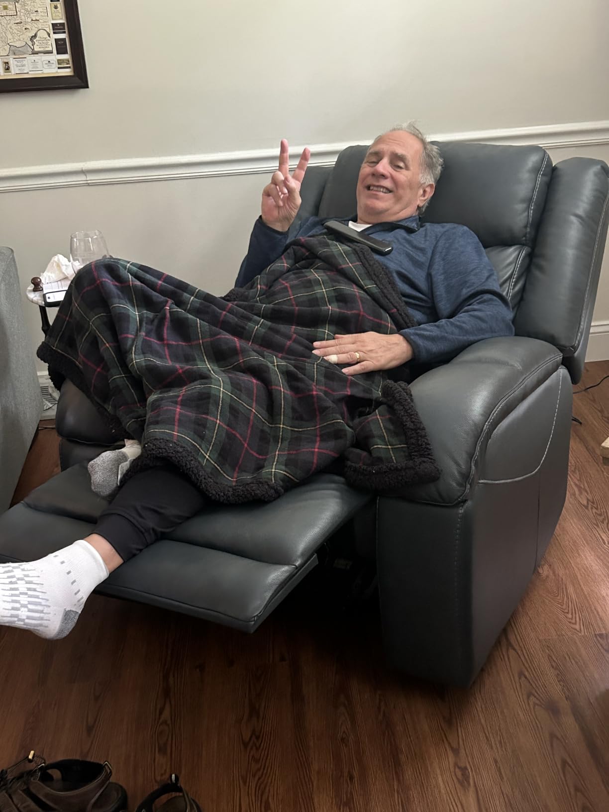 Watson & Whitely Genuine Leather Wall Hugger Power Recliner, Cafe customer photo 2