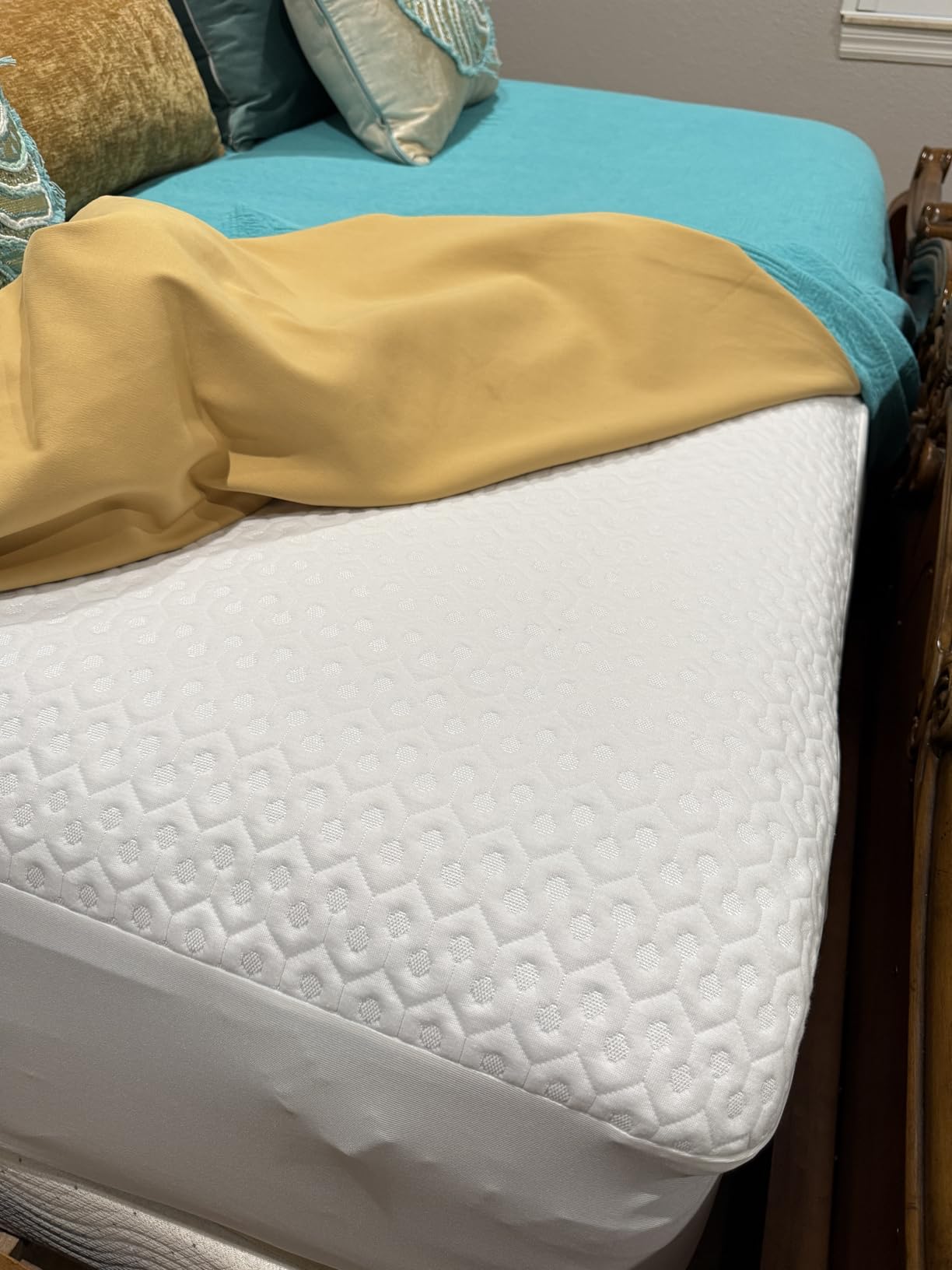 OLANLY Queen Bamboo Viscose Cooling Mattress Topper, Dark Gray customer photo 1