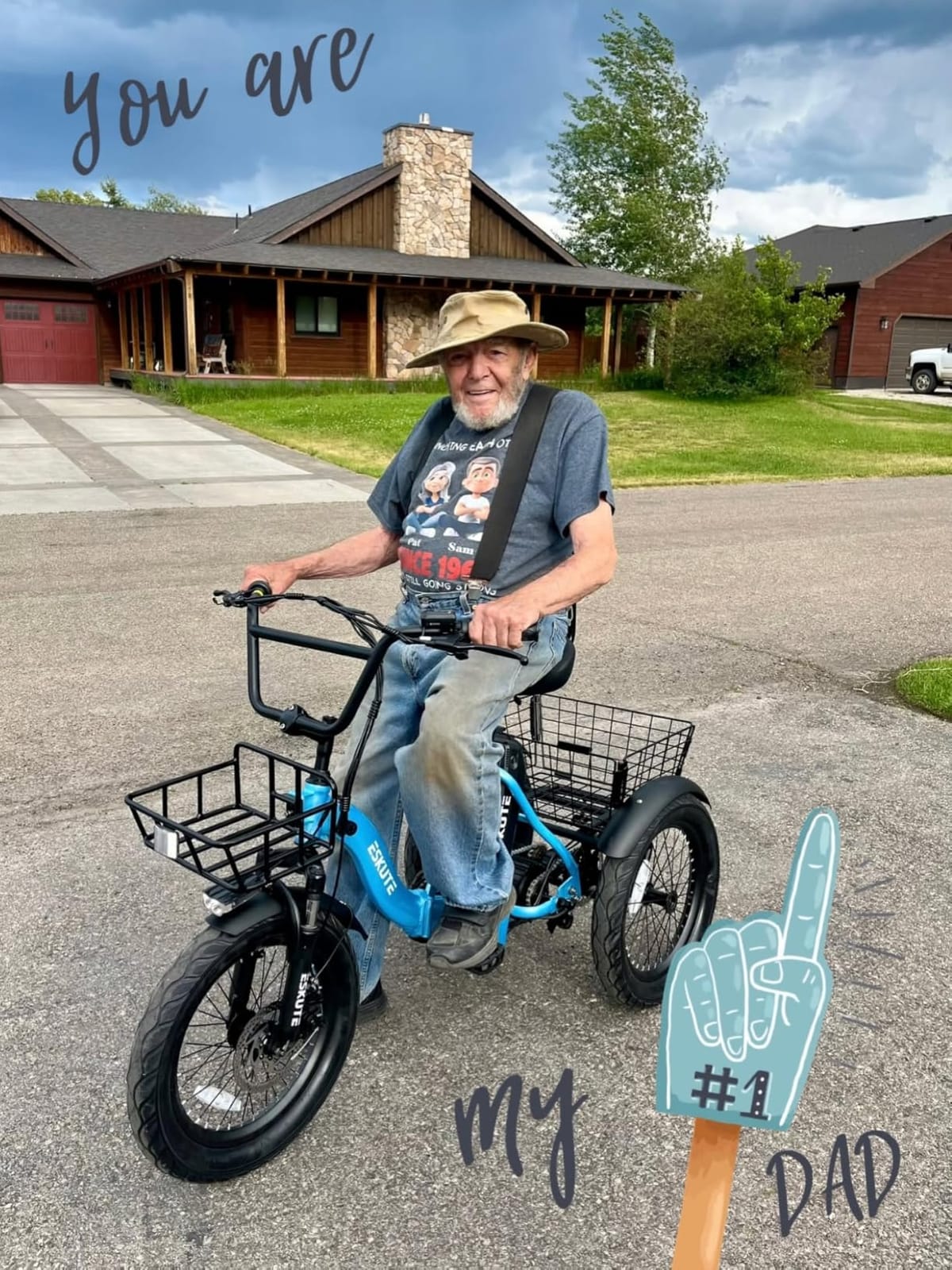 ESKUTE E Trike Electric Bike, Peak 1200W Brushless Motor Folding Trike 18X3.0 Fat Tire Ebike, 624Wh Removable Battery, Step-Thru 3 Wheel Electric Bicycle, Up to 55 Miles, 18MPH+ Tricycle for Adults customer photo 1
