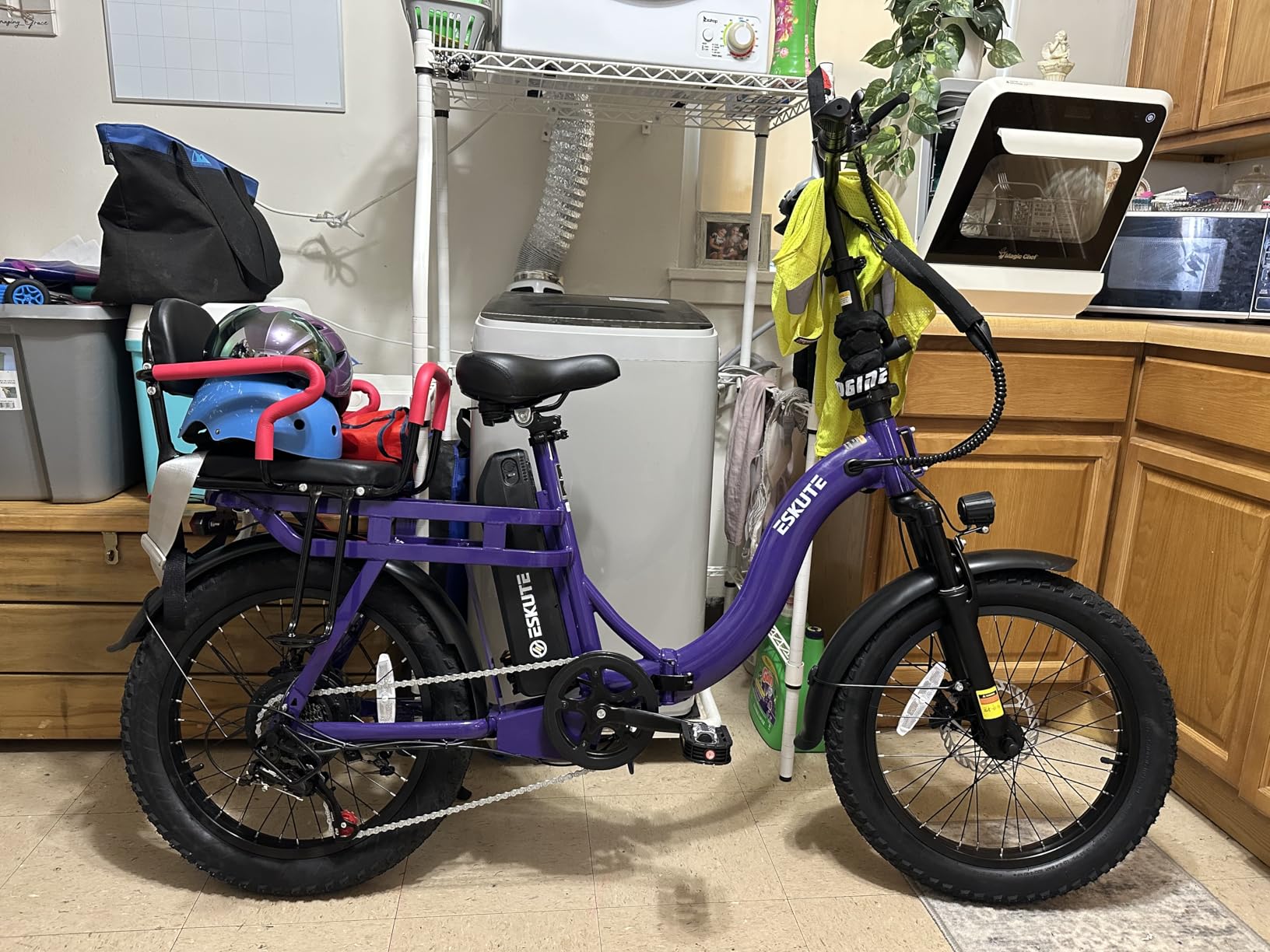 ESKUTE Electric Bike for Adults – 1200W Peak Motor, Folding 20x3 Fat Tire E‑Bike, 48V 13Ah Battery, Step‑Through Cargo Fold Ebike, NFC Unlock, 20+ MPH, 7‑Speed, Up to 55 Miles customer photo 1