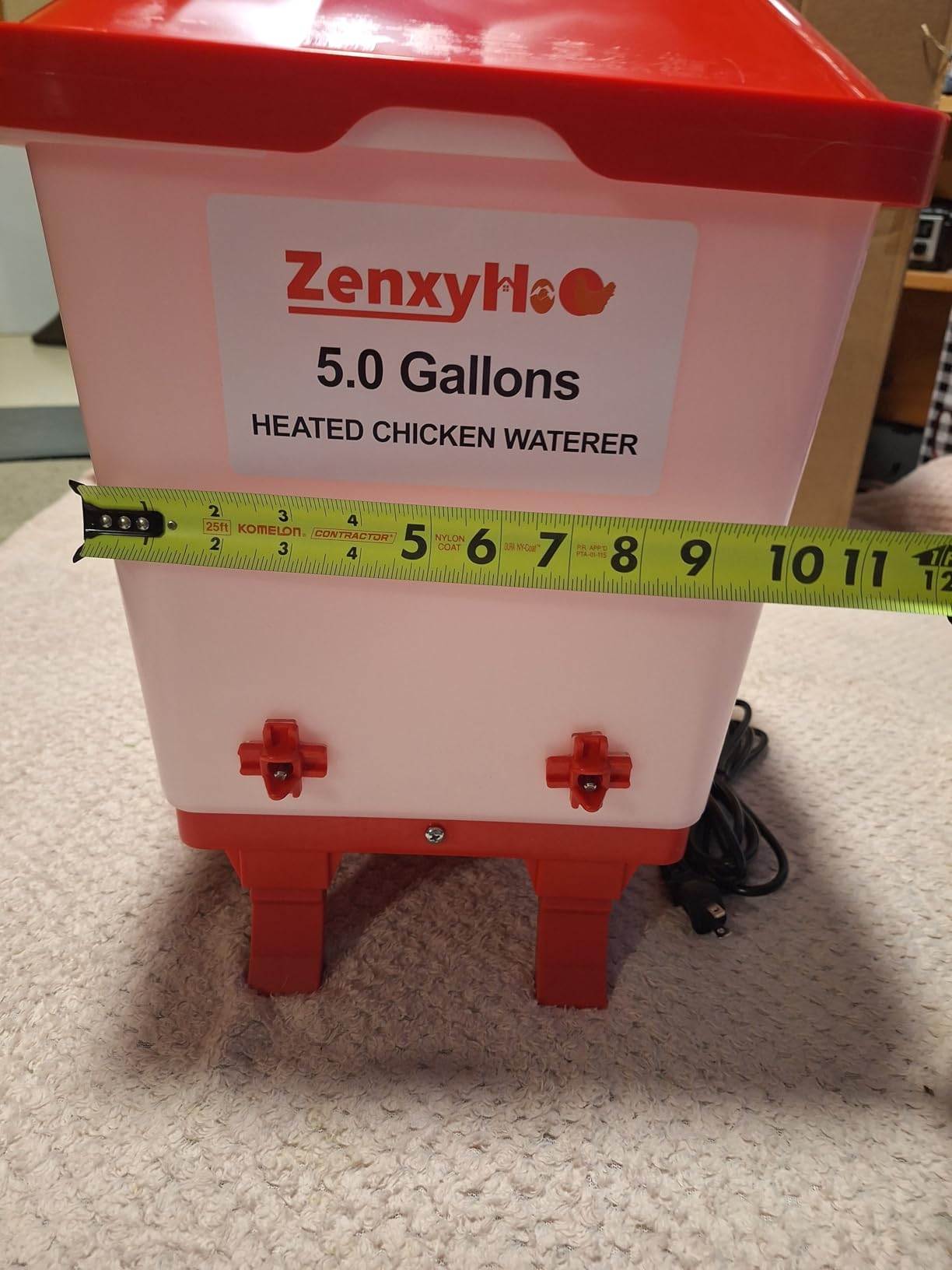 5.0 Gal Heated Chicken Waterer Bucket with 4 Horizontal Water Nipples customer photo 1