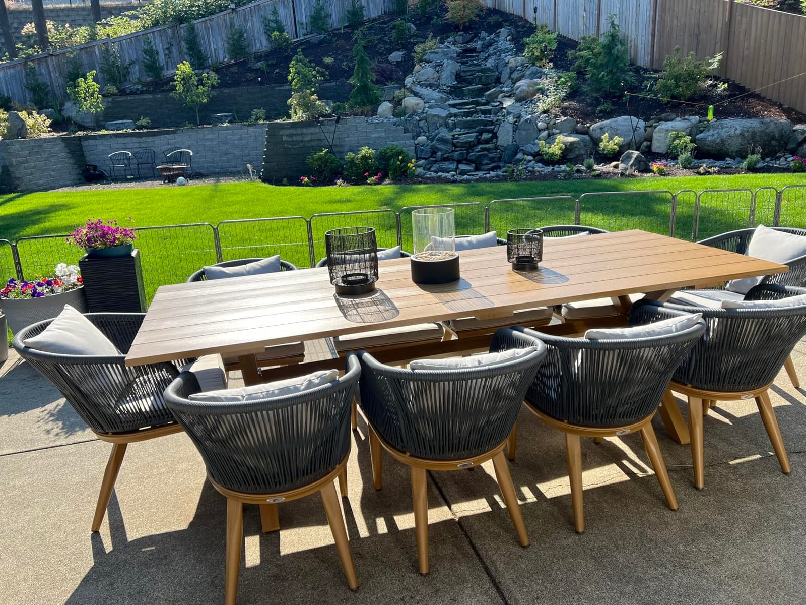 PURPLE LEAF 7 Pieces Patio Dining Set, Grey Aluminum Table and Taupe Chairs customer photo 1