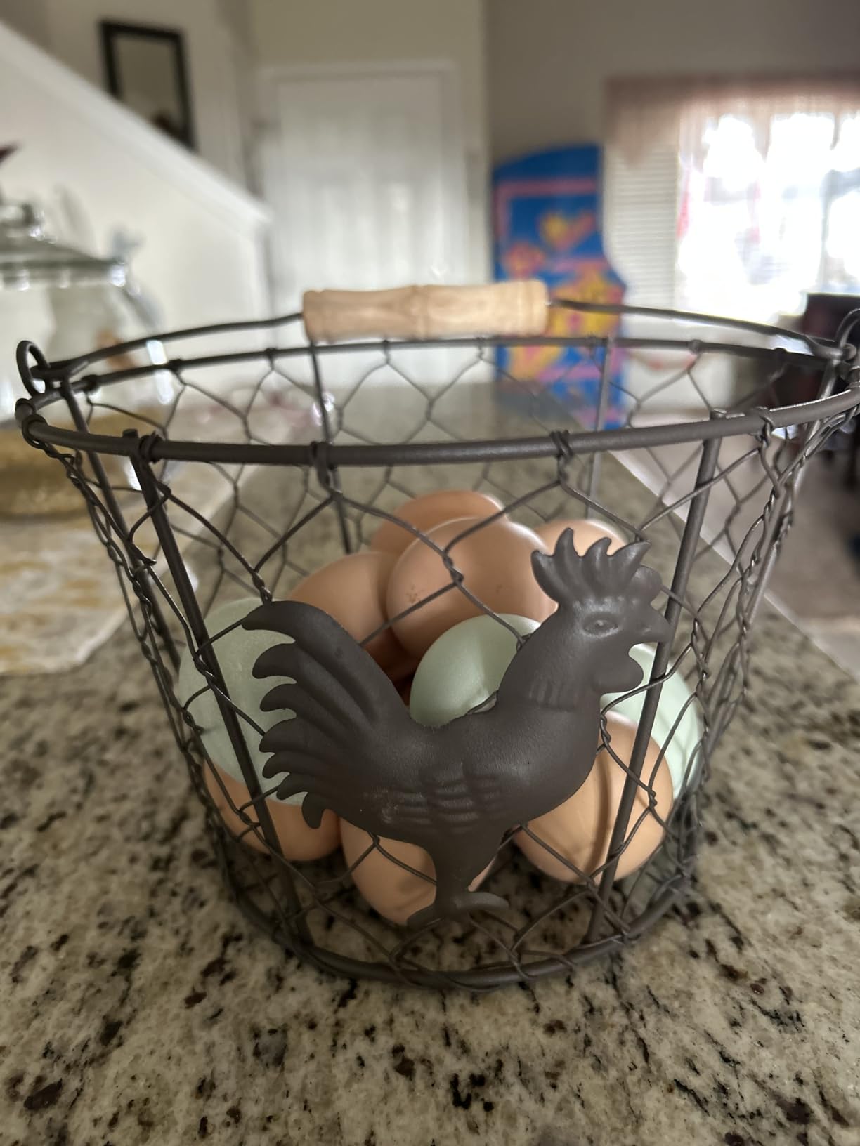 Farmhouse Egg 8'' Basket for Gathering Fresh Eggs, Wire Egg Basket customer photo 1