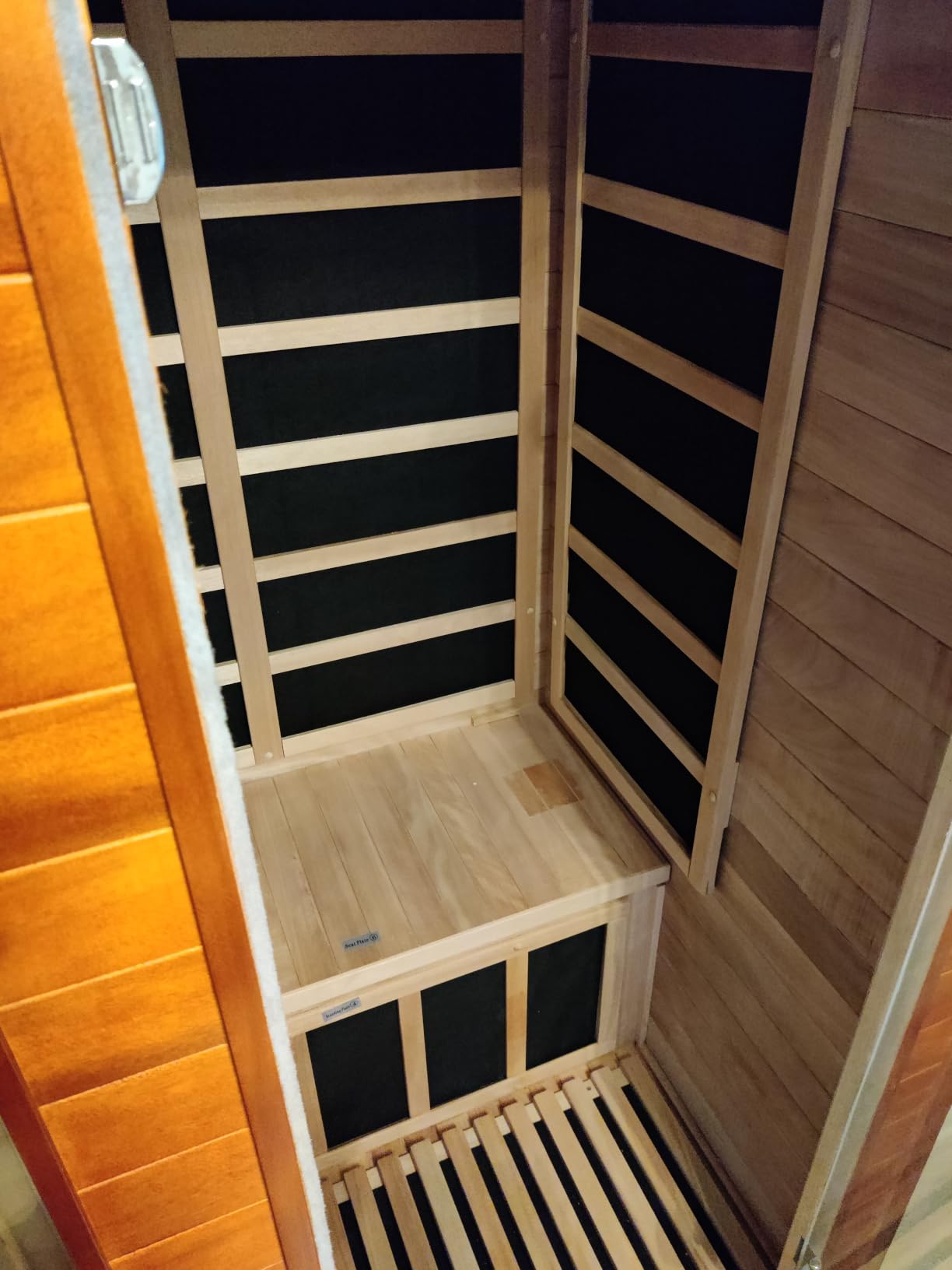 X-Vcak 1-2 Person Infrared Sauna, Dry Heat Sauna with Red Light Therapy, Bluetooth, Radio, 7-Color Therapy Light for Home, Indoor, Gym, Wellness Center, 40″ x 36″ x 73″, Brown customer photo 2