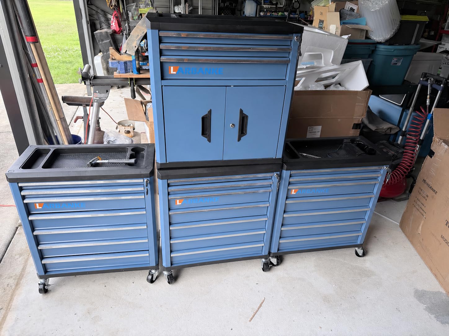 LARBANKE 7-Drawer Rolling Tool Chest with Wheels,Locks,Blue Tool Cabinet customer photo 2