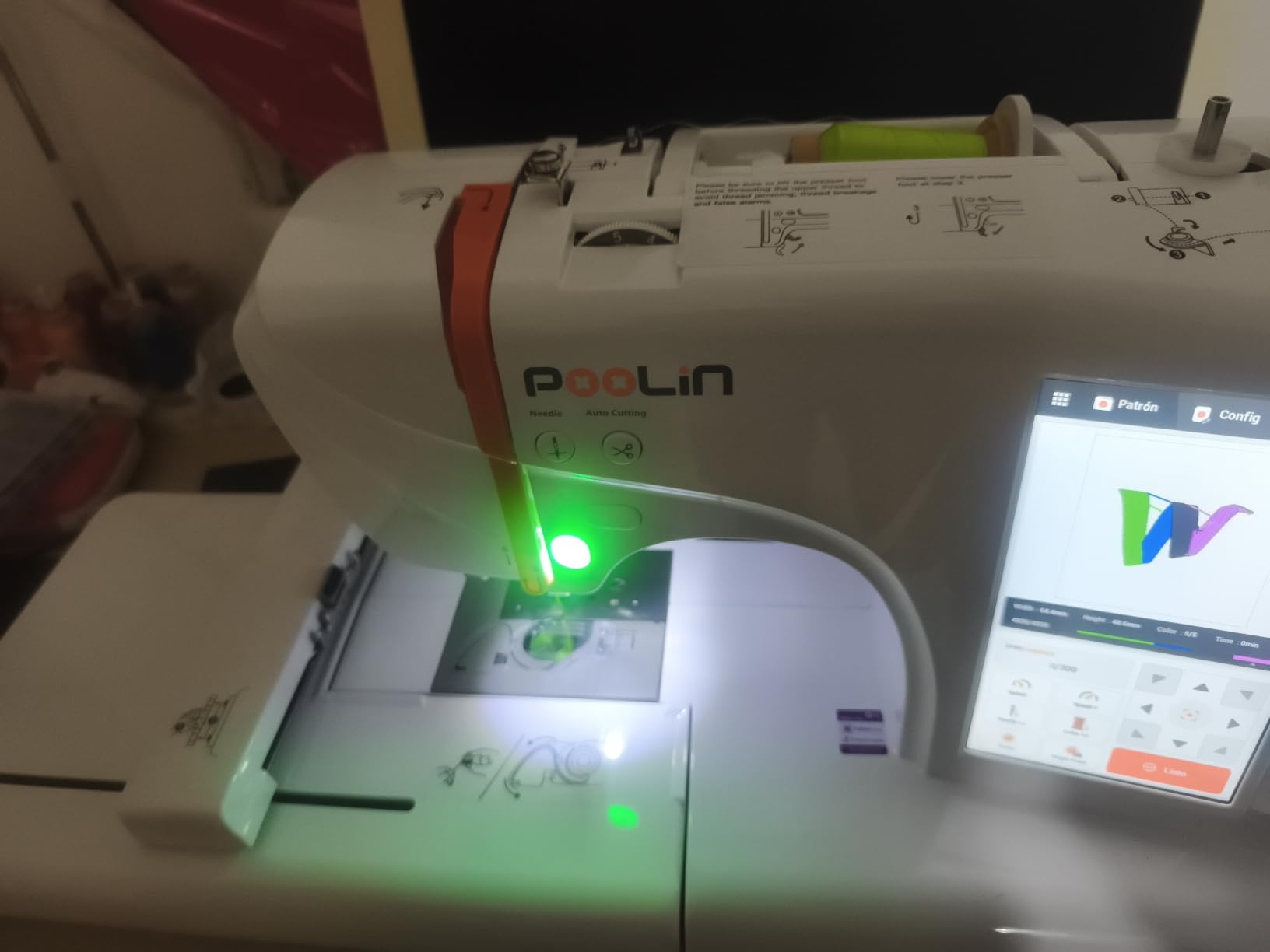 POOLIN EOC05 2-in-1 Embroidery Machine with Sewing, 7
