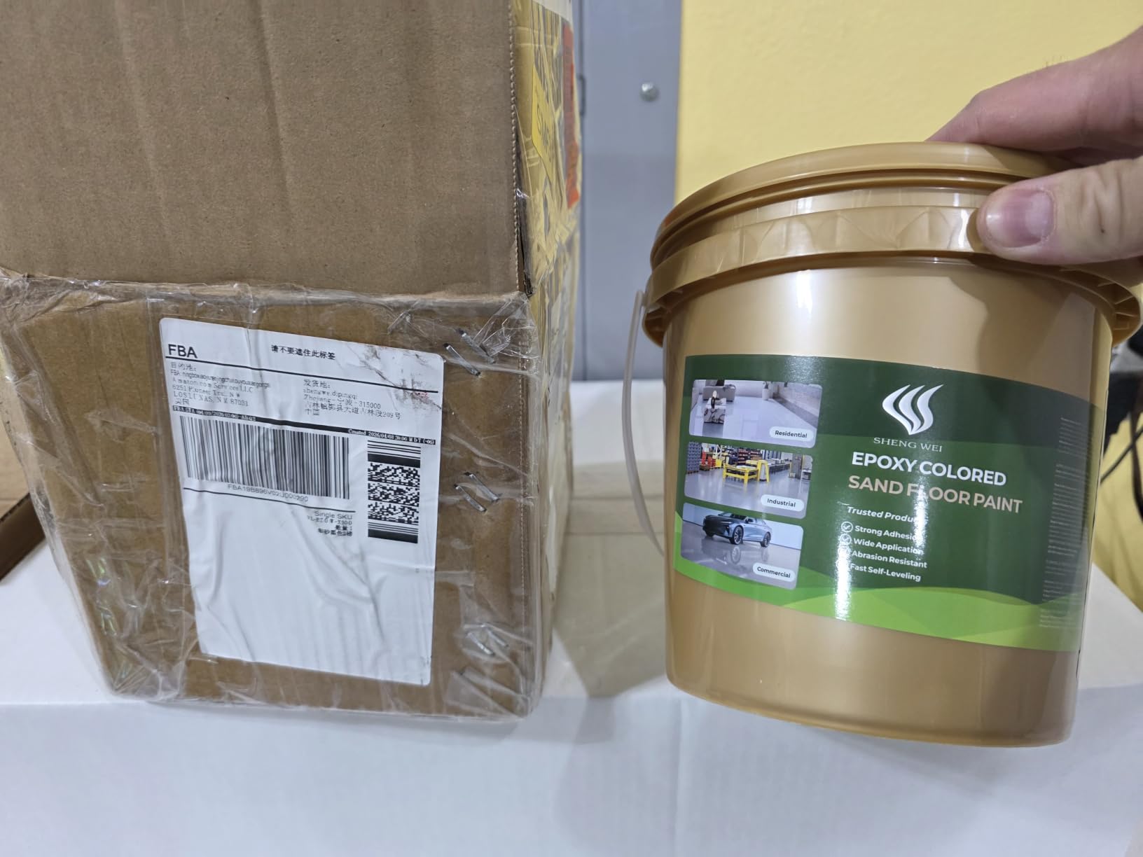 Epoxy Colored Sand Floor Paint, Marble Gray, 1 Gallon customer photo 2