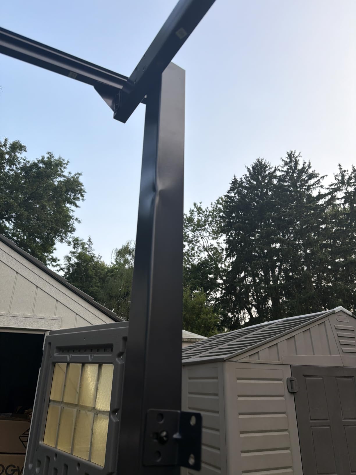 Aoxun 8’x10’ Gazebo with Aluminum Frame & Polycarbonate Panel, Black | Mounted Gazebos Pergola, Outdoor Patio Lean to Gazebo, Awnings with Sloped Roof, for Backyard, Porch, Deck customer photo 1