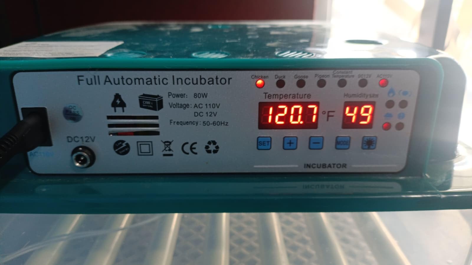 CoInceptus 36 Eggs Incubators for Hatching Eggs,Egg Incubator with 4 Automatic Incubate Mode,Chicken Incubator with Automatic Egg Turning Humidity Display,Quail Egg Incubator with Egg Candle customer photo 2