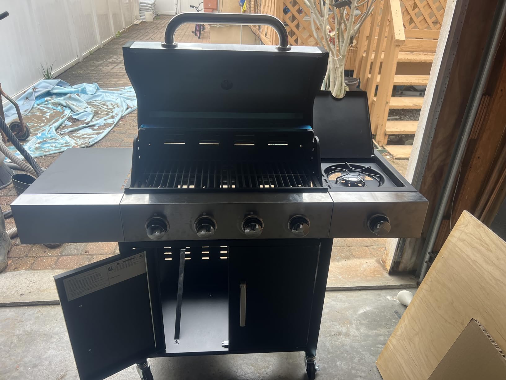 Aoxun 4-Burner 49000 BTU Propane Grill with Side Burner, Black customer photo 2