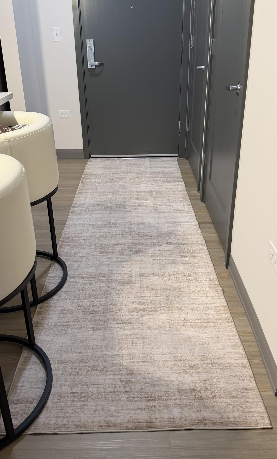 Washable Floral Animal 3x4 Rug: Non-Slip Low Pile Entryway Area Rugs Dog Printed Carpet Stain Resistant Kitchen Runners Soft Beside Floor Mat for Bedroom Kids Room Home Office Laundry(3x4,Beige/Dog customer photo 1