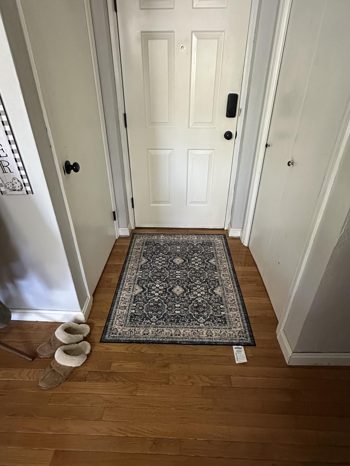 Washable Floral Animal 3x4 Rug: Non-Slip Low Pile Entryway Area Rugs Dog Printed Carpet Stain Resistant Kitchen Runners Soft Beside Floor Mat for Bedroom Kids Room Home Office Laundry(3x4,Beige/Dog customer photo 2