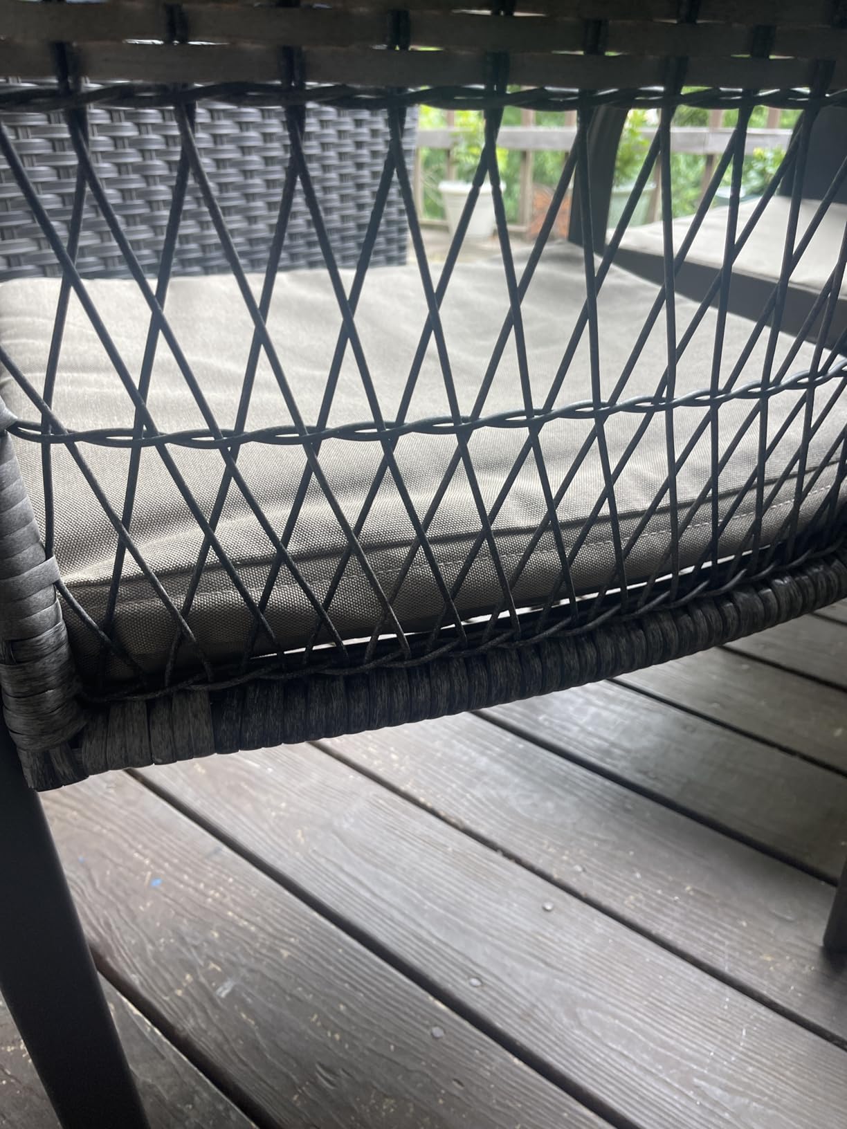 Pamapic Outdoor Dining Sets for 6, Rectangular Steel Slat Table with 6 Textilene Chairs, 7 Piece Patio Table and Chairs Set with Umbrella Hole for Patio, Backyard, Poolside (Grey, No Umbrella) customer photo 1