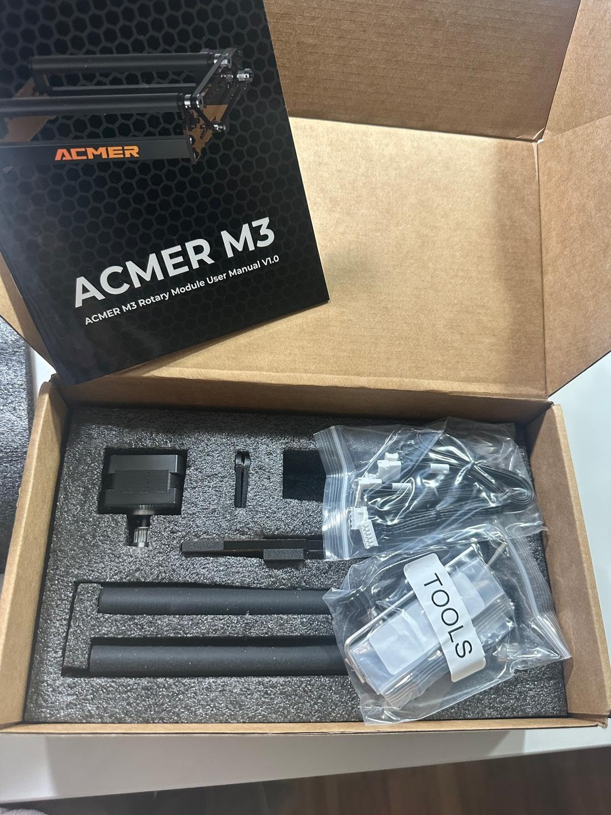 ACMER M4 Laser Rotary Roller, 360° Y-Axis Rotary Attachment for Laser Engraver, 3–150mm Adjustable Engraving Space, for Cylindrical Objects, Rings, Compatible with Most Laser Engravers customer photo 2