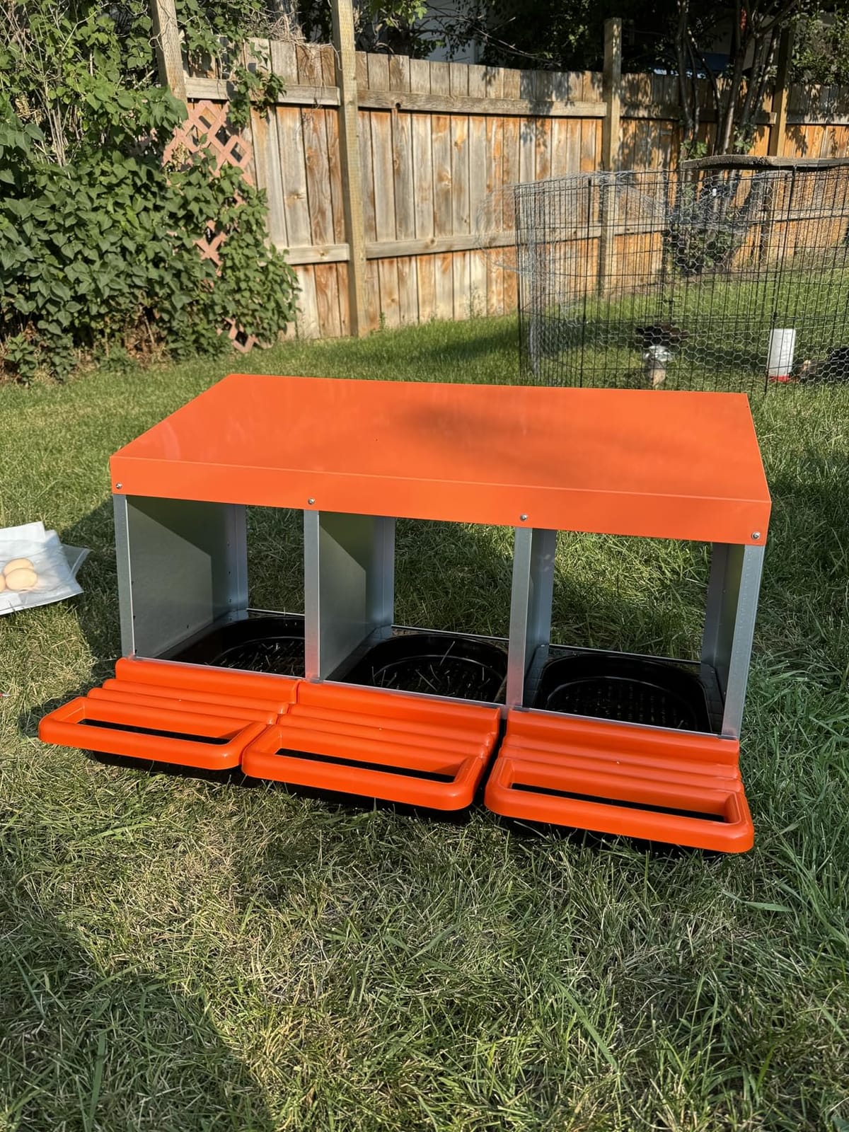 Chicken Nesting Boxes, Roll Away Nest Box for Egg Collector, 6 Holes Orange customer photo 2