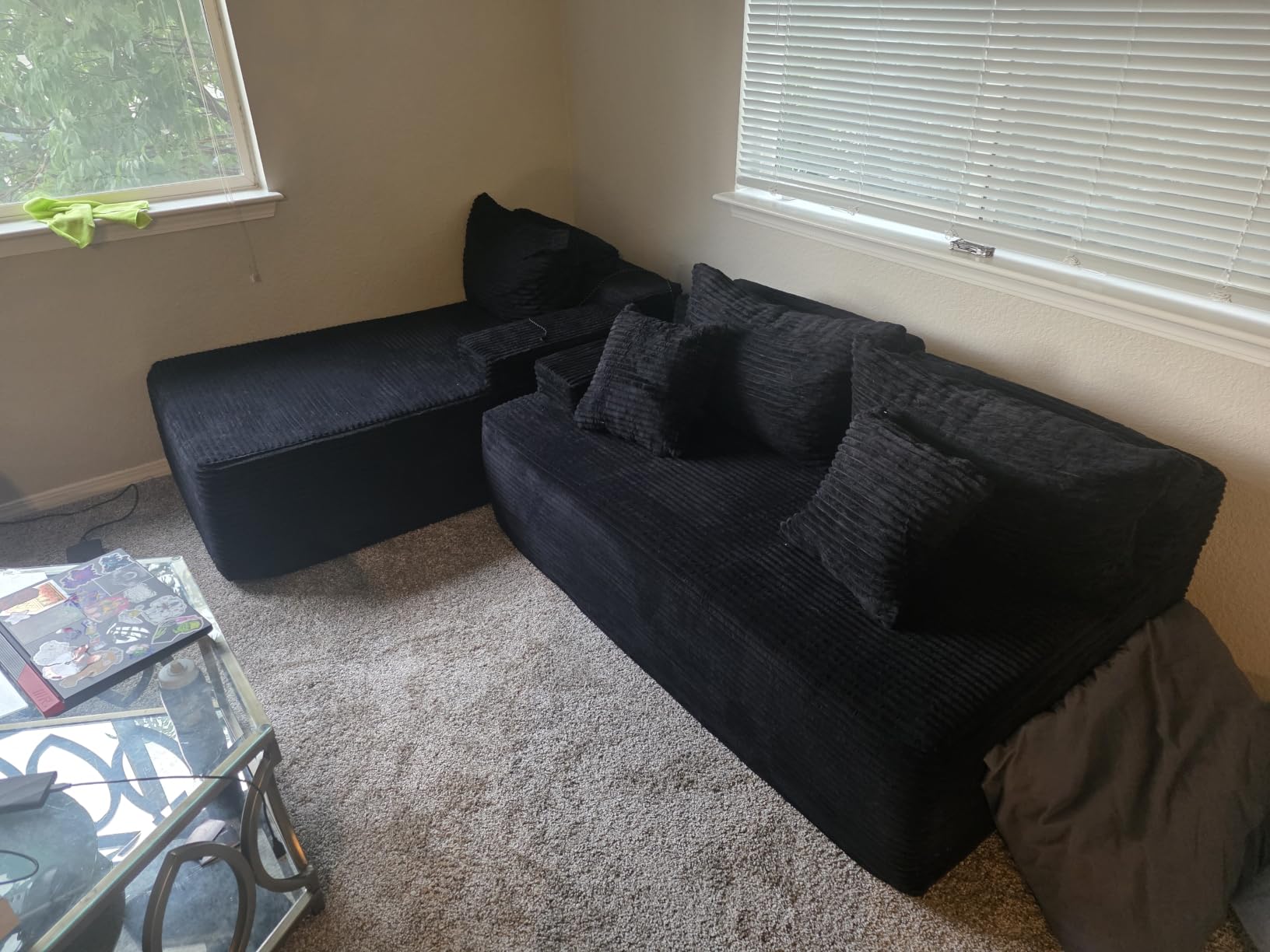Mangodan Cloud Sectional Sofa, Boneless Couch for Living Room, Dark Grey customer photo 1