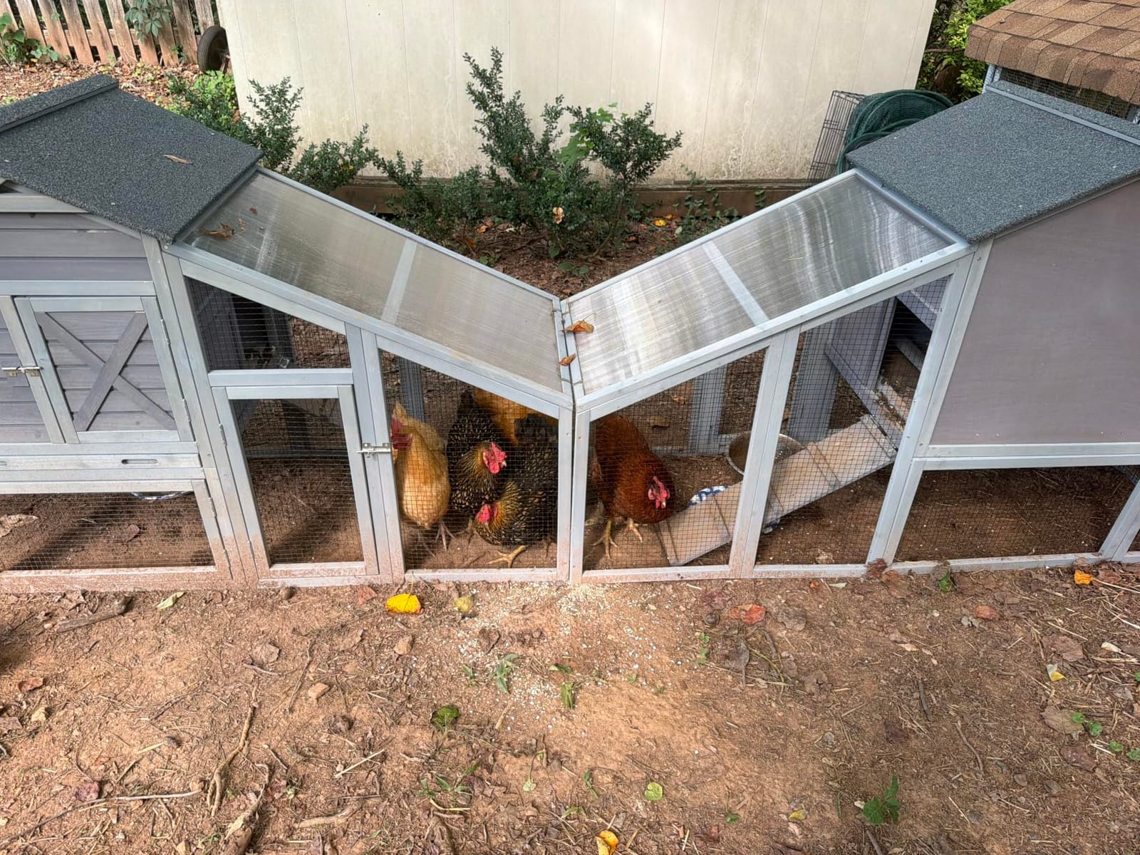 GUTINNEEN Large Chicken Coop with Wheels, Expandable Mobile Outdoor Chicken House, Hen House Poultry Cage with Nesting Box, Leakproof Pull-Out Tray & UV-Resistant Roof – Brown customer photo 1