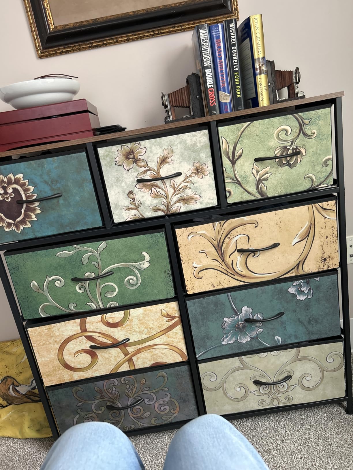 WLIVE Tall Dresser for Bedroom, 9 Drawer Chest of Drawers, Pattern customer photo 2