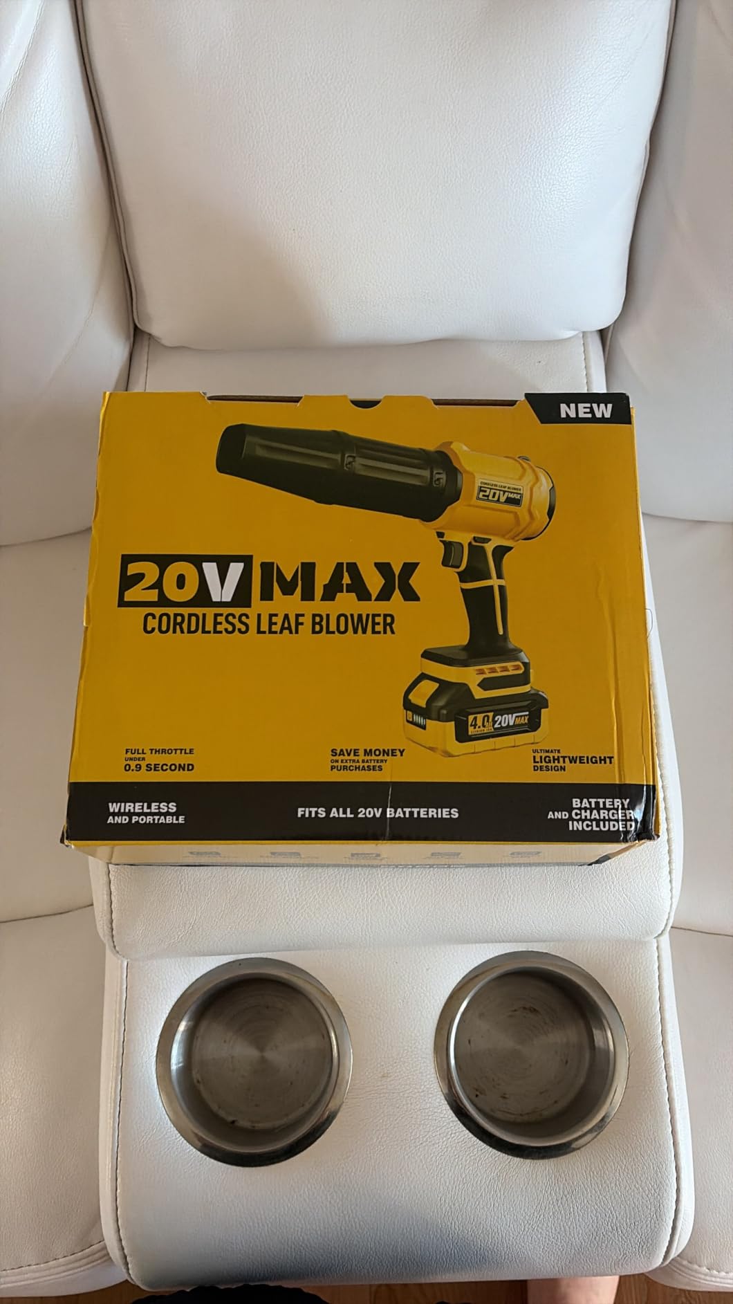 Cordless Leaf Blower for DEWALT 20V Max Battery, 720-CFM 180-MPH Handheld Electric Brushless Dust Blower with Light, Battery Powered Leaf Blowers for Patio, Lawn Care, Leaves (4.0Ah Battery Included) customer photo 2