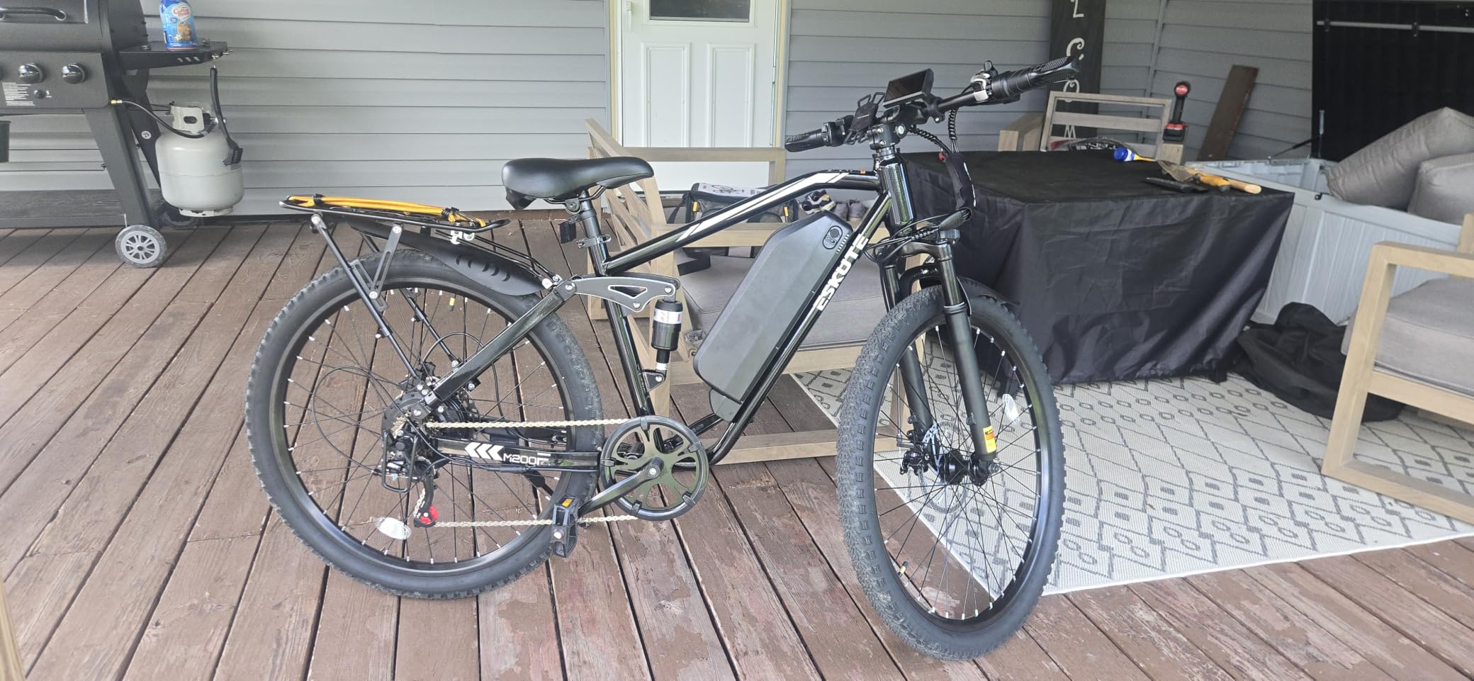 ESKUTE M200F Electric Bike for Adults – 27.5 inch Tire Mountain E-Bike, 1500W Peak Brushless Motor 31+MPH, 48V 20.8Ah Removable Battery, Up to 80 Miles, Step Over Commuter E-MTB, Full Suspensions customer photo 1