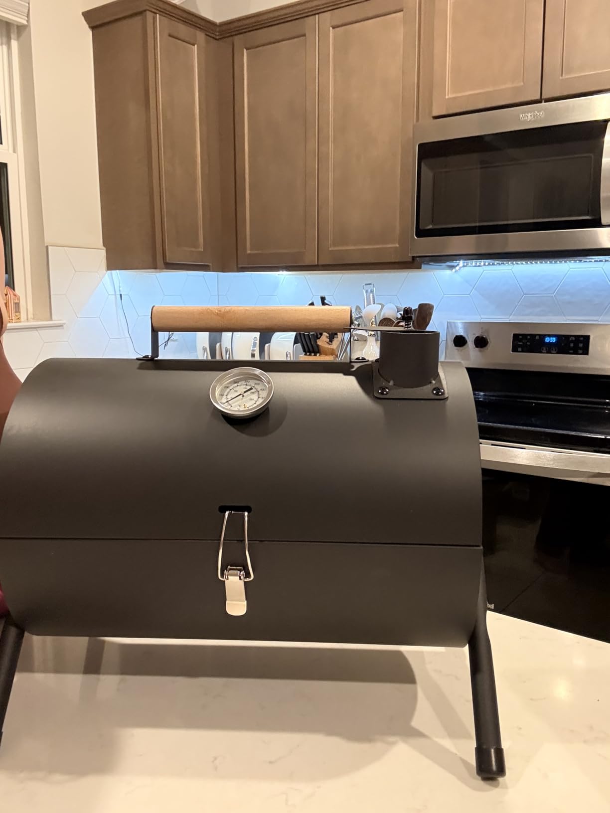 Charcoal Grill Offset Smoker 535 Sq.In.with Front Table for Outdoor BBQ customer photo 2
