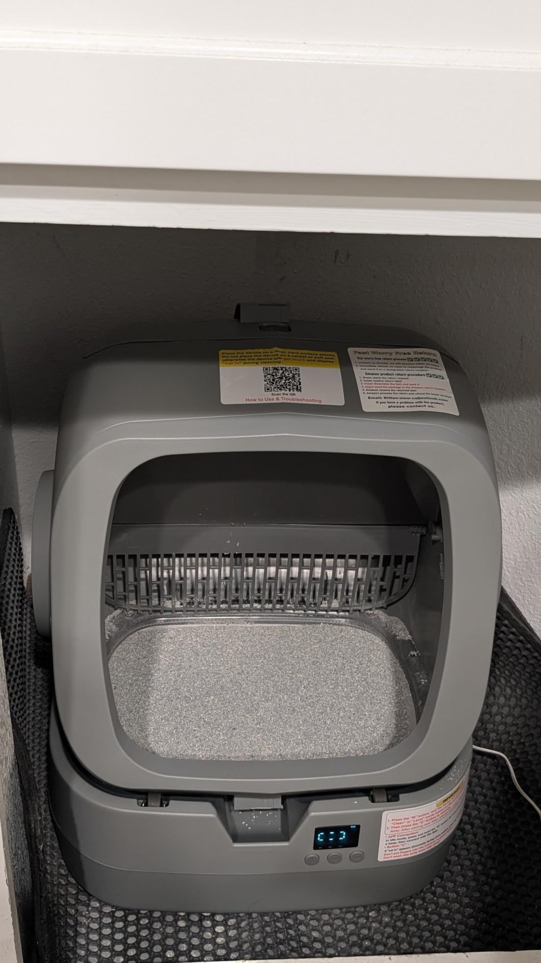 UPFAS Automatic Cat Litter Box Self Cleaning - APP Control - Weight Monitoring - Ultra-Quiet, Medium Cats and Kittens Litter Box, Safe Anti-Pinch【Assembly Required】- Grey customer photo 2
