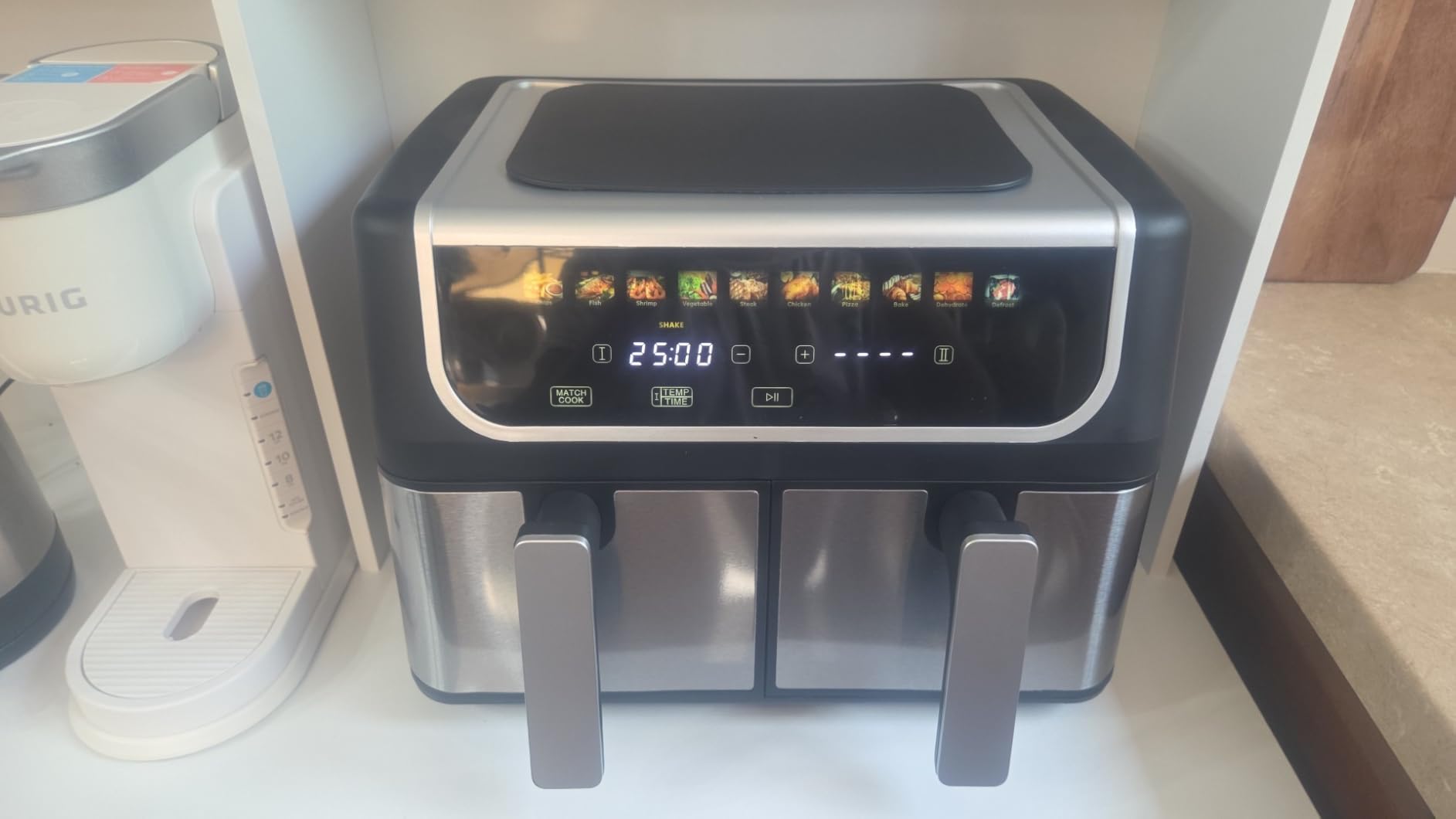 Simple Deluxe 9.5-Qt Dual Basket Air Fryer, 10-in-1 Digital Preset 1700W Airfryer, Sync Cook, Independent Temp Control, Shake Reminder, Nonstick Basket, Black customer photo 2