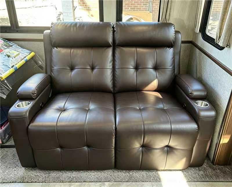 RV Loveseat Recliner Sofa, Wall Hugger Reclining RV Couch with USB customer photo 1