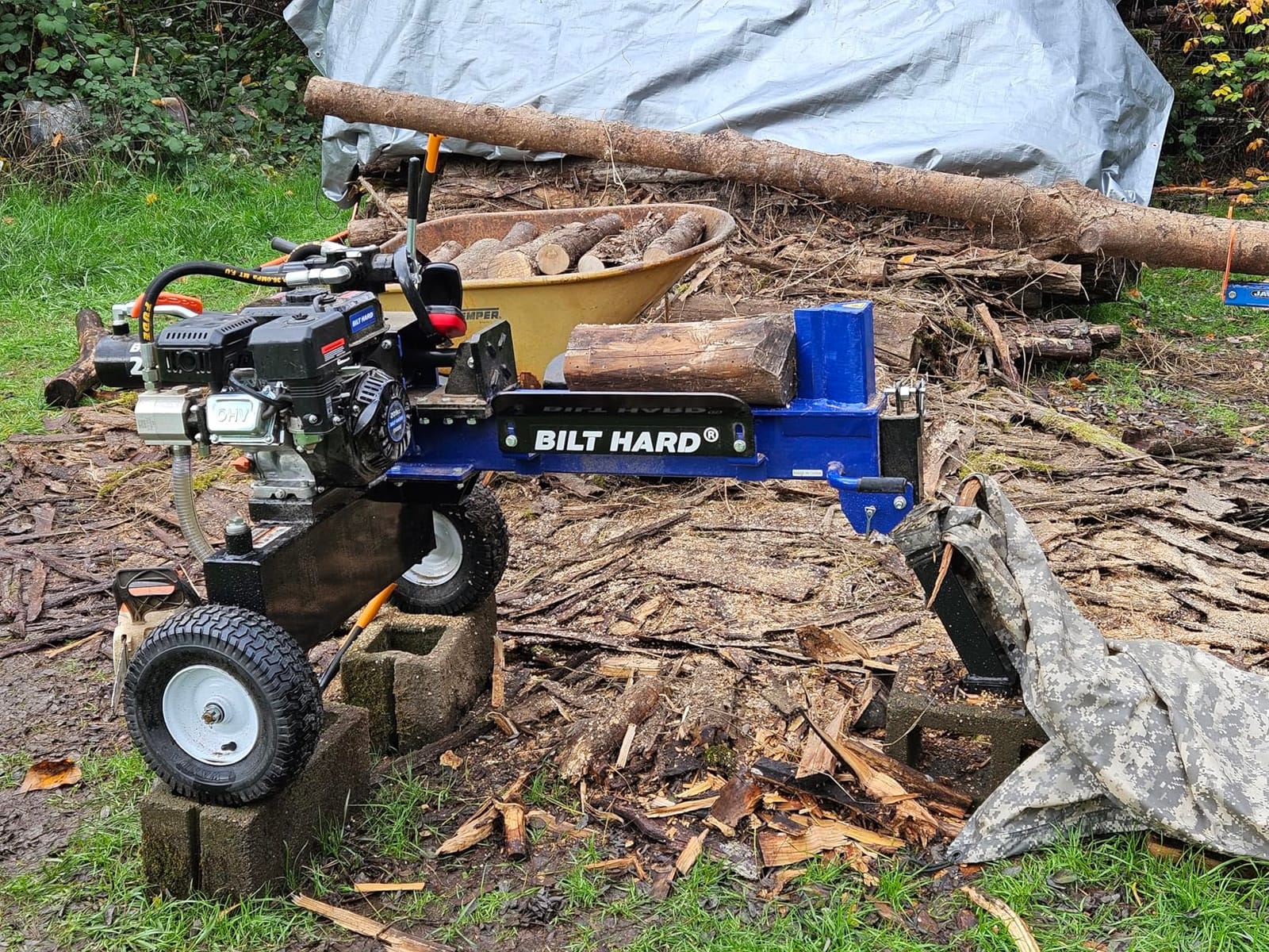 BILT HARD 22 Ton Gas Log Splitter, 209cc Engine with 2 Stage 14 GPM Hydraulic Pump, 21 Inch Log Capacity, Horizontal Hydraulic Firewood Splitter for Home, Farm and Outdoor Use customer photo 1