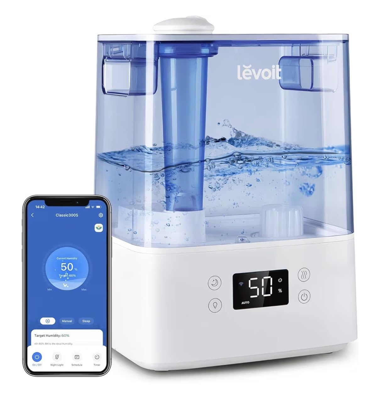 Levoit Humidifiers for Bedroom Large Room, 6.2L Tank, Smart App, Quiet 26dB customer photo 1