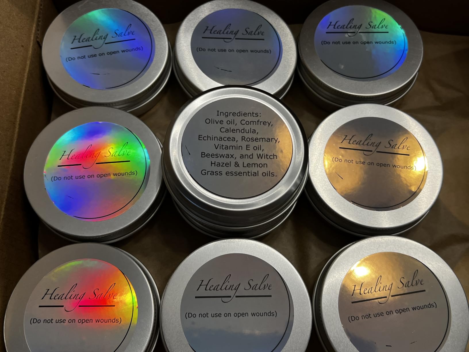 Moretoes 8 Pack 2oz Salve Tins with Lids, Metal Refillable Tin Containers customer photo 1