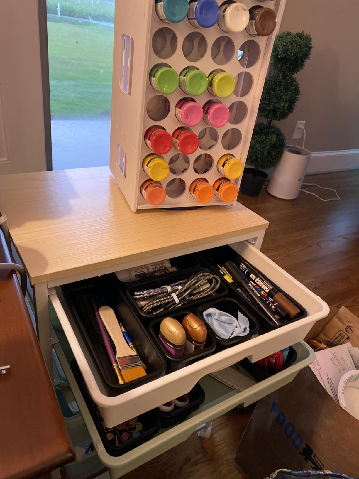 SUNALLY Rolling Carts with 5 Drawers, Storage Drawer Carts for Craft, Green customer photo 1