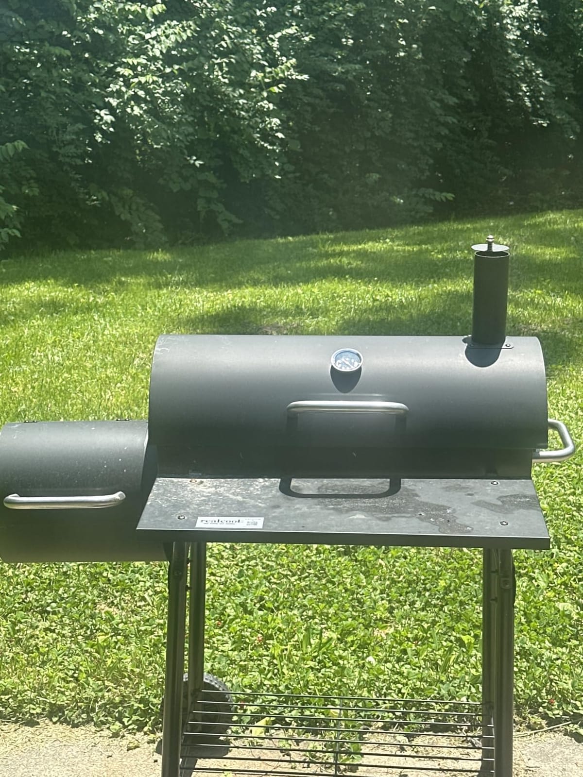 Realcook Charcoal Grill with Offset Smoker: Spacious Barrel Charcoal Grills | with 800 Sq. In. Cooking Space - BBQ Offset Smoker Combo for Backyard Parties Weekend Barbecues Gatherings customer photo 2