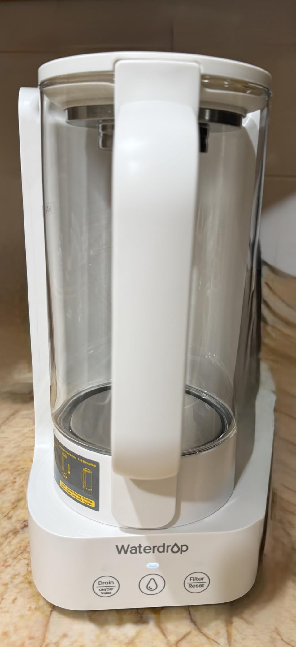 Waterdrop C2SL Countertop Reverse Osmosis Water Filter, [ Mineral Added ] | 40oz Autofill Glass Pitcher, 7-Stage RO Filtration, 3:1 Pure to Drain, Reduce PFAS/TDS, Compact Design, Installation-Free customer photo 1