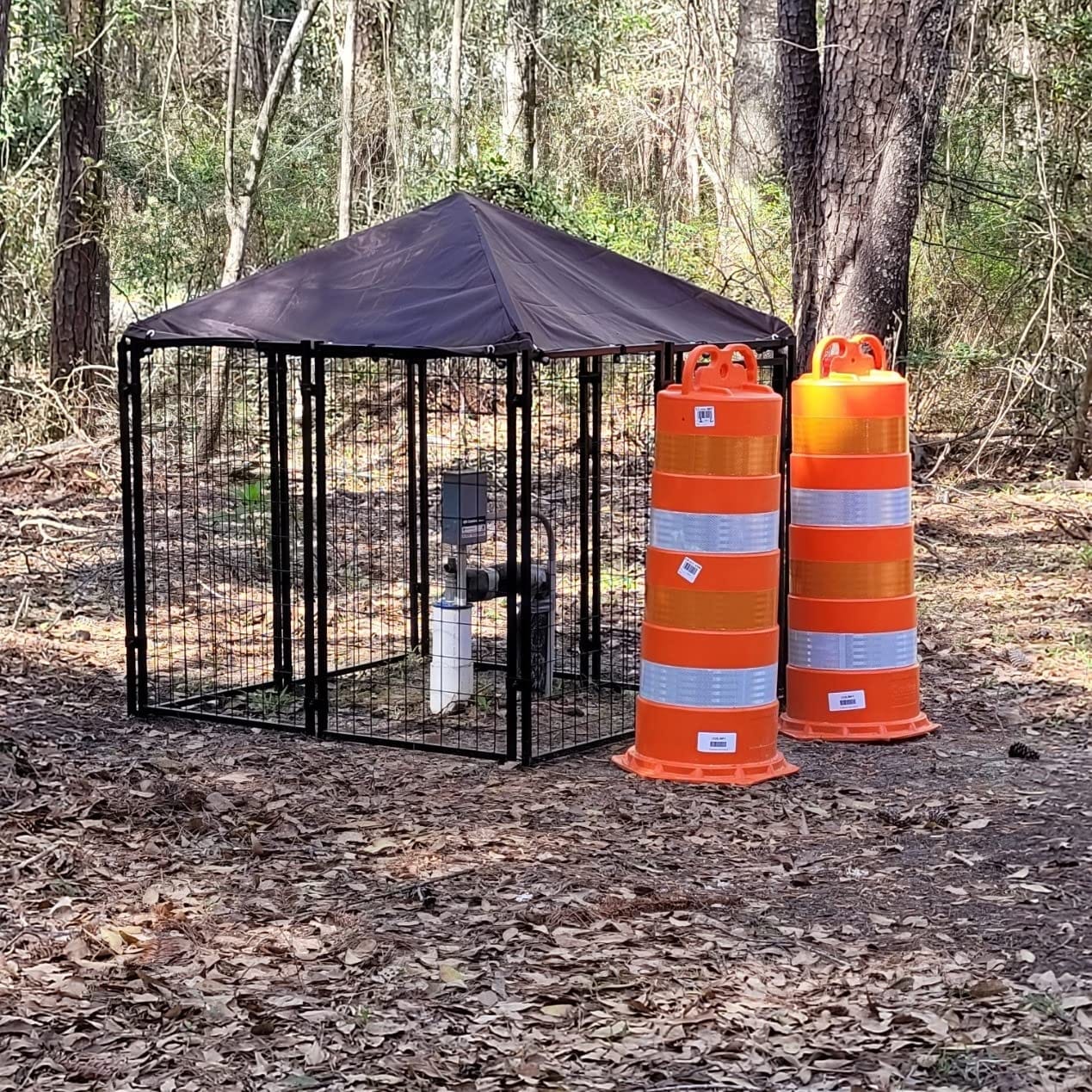 PawHut 4.7' x 4.7' x 5.1' Outdoor Dog Kennel Outside Run S&M Breeds Silver customer photo 2