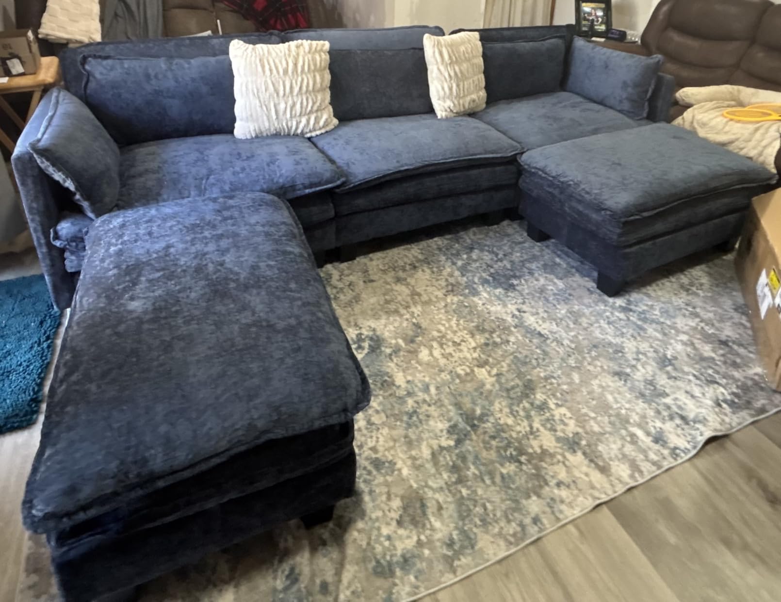 Marsail 5-Seat Modular Sectional Sofa, U-Shaped Cloud Couch, Slate Gray customer photo 2