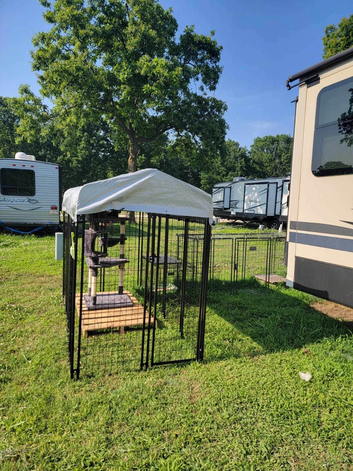 Large Dog Kennel Outside Expandable Outdoor Pet Pens Dogs Kennel Run Enclosure Animal Hutch Metal Coop Fence with Roof Cover customer photo 2
