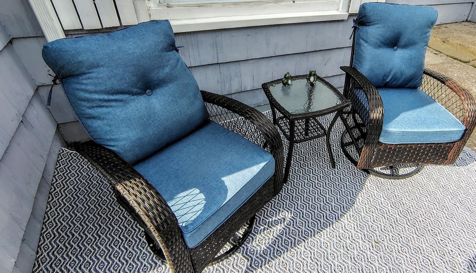 UDPATIO Outdoor Furniture 3 Piece Patio Swivel Chair, Olefin Fade Resistant customer photo 2