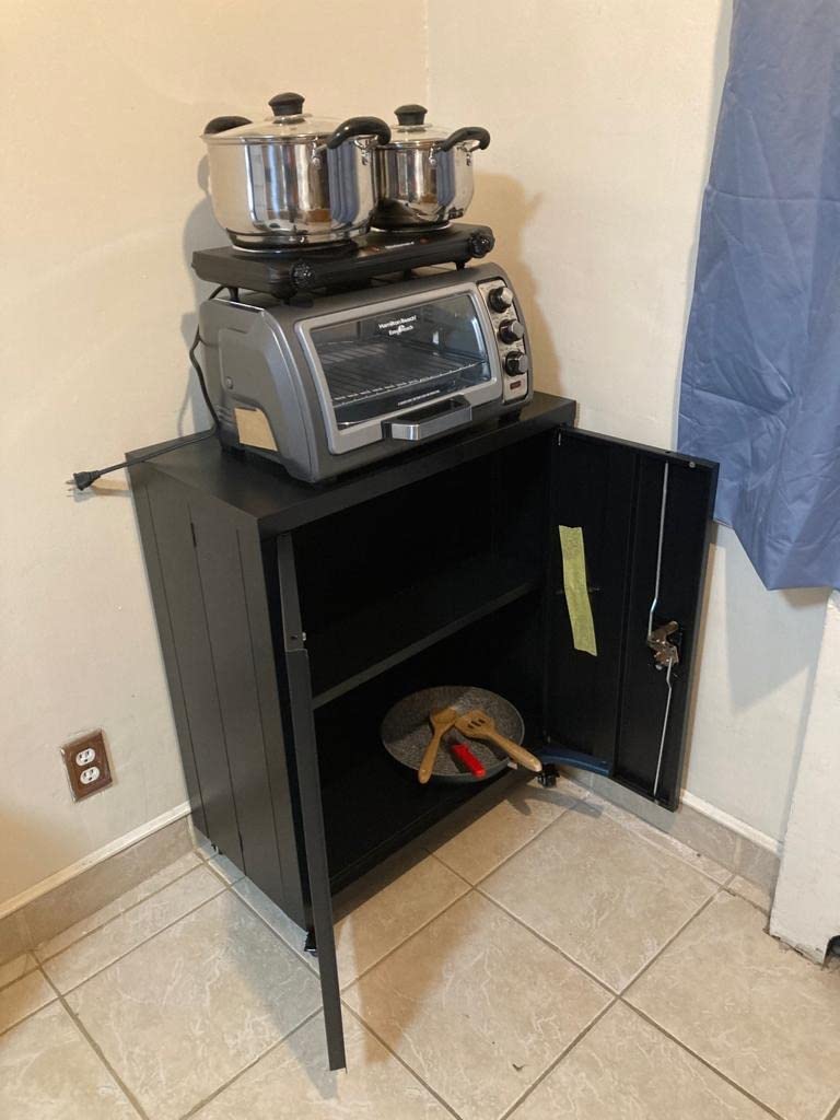 GREATMEET Garage Storage Cabinet with Wheels, Mobile Rolling Tool Cabinet customer photo 1