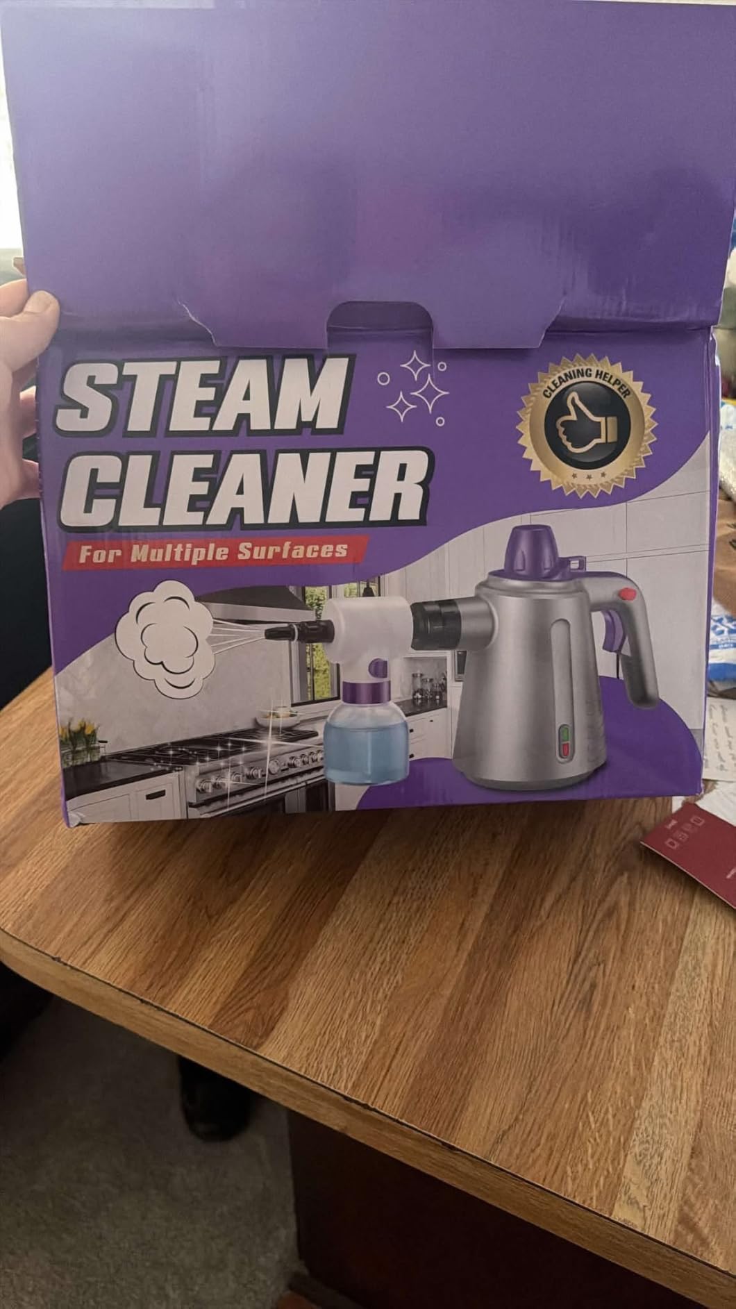 Handheld Steam Cleaner for Home, Pressurized Steamer for Cleaning Couch Carpet Car Upholstery Mattress Furniture with 14 Accessories & Safety Lock, Small Container for Grease customer photo 1