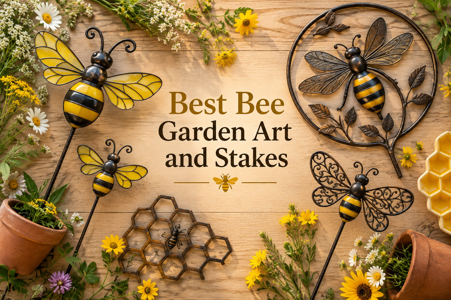 Best Bee Garden Art and Stakes