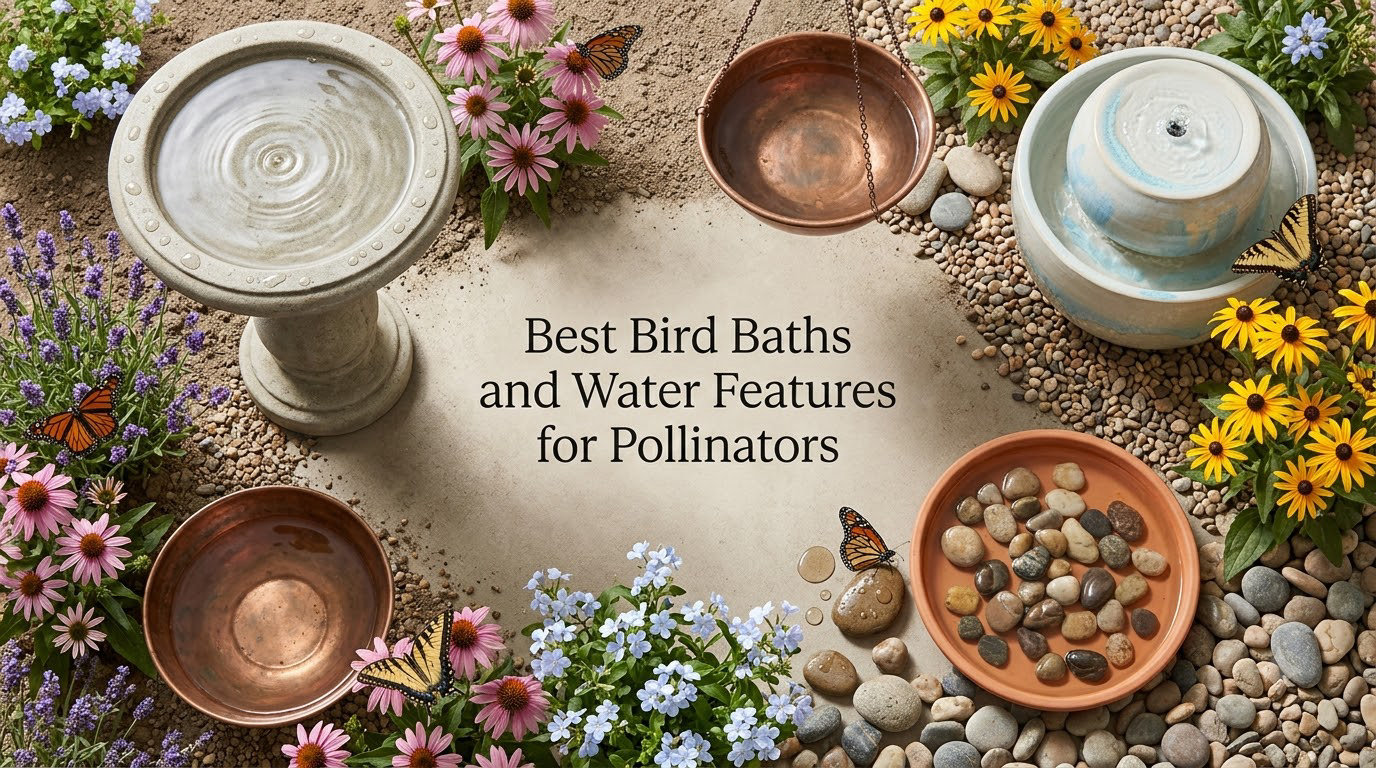 Best Bird Baths and Water Features for Pollinators